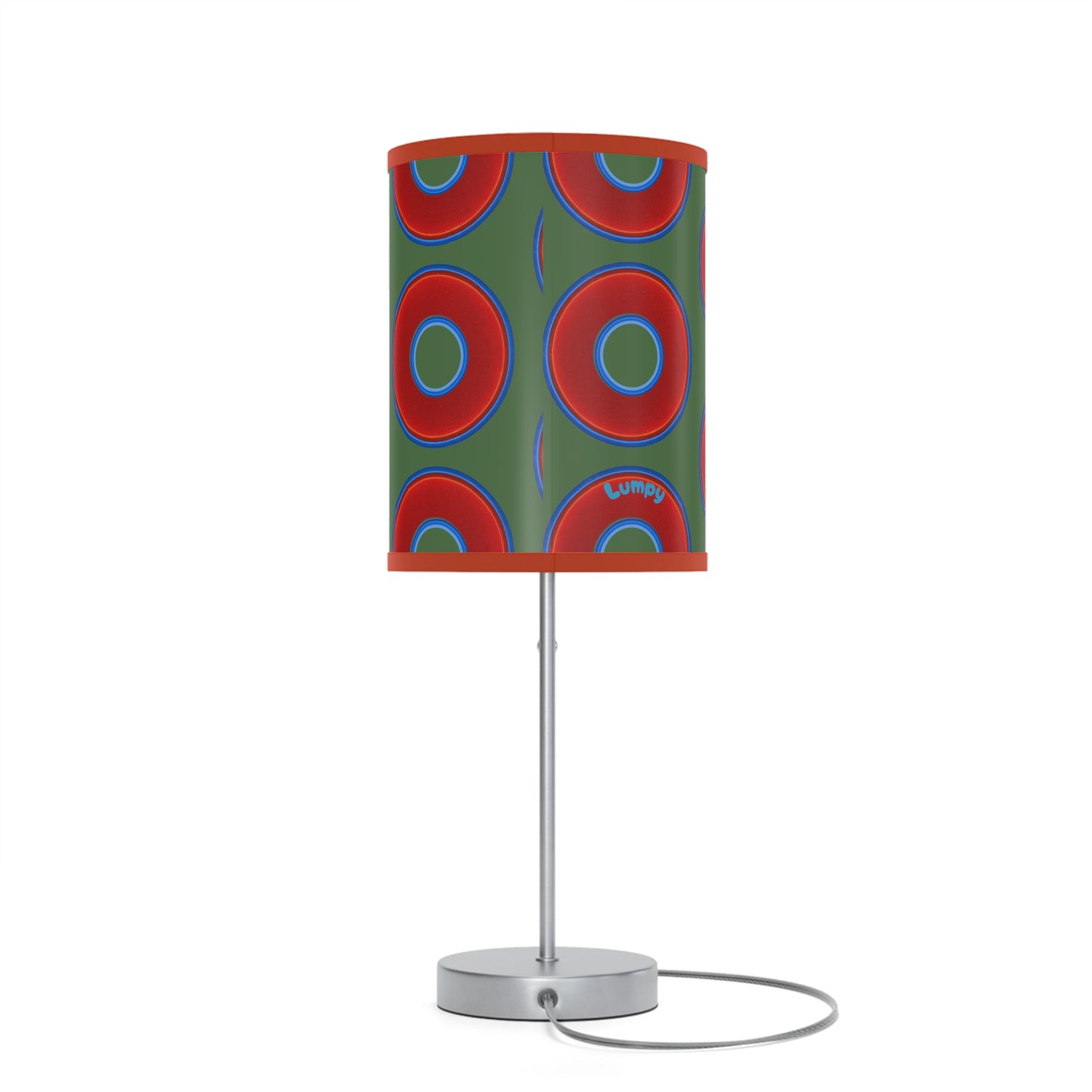 Lumpy Accent Lamps - red vivid donuts w/dark green background