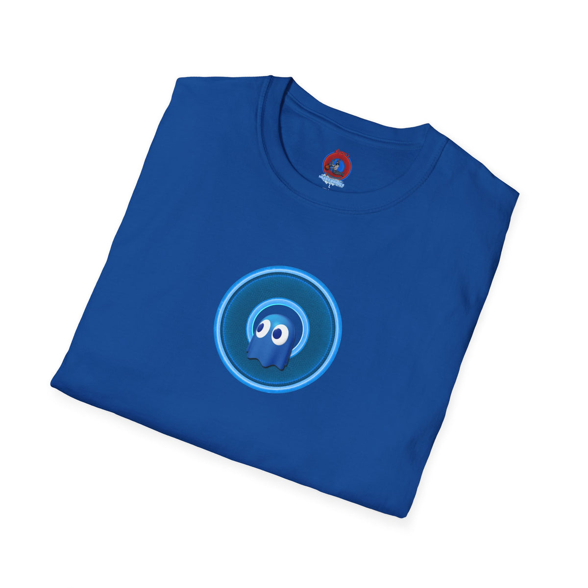 Classic Donut Tee - Unisex Soft-Style - "The Story of the Donut - a Ghostly Good Time" - variant 2 - blue/light blue rustic donut