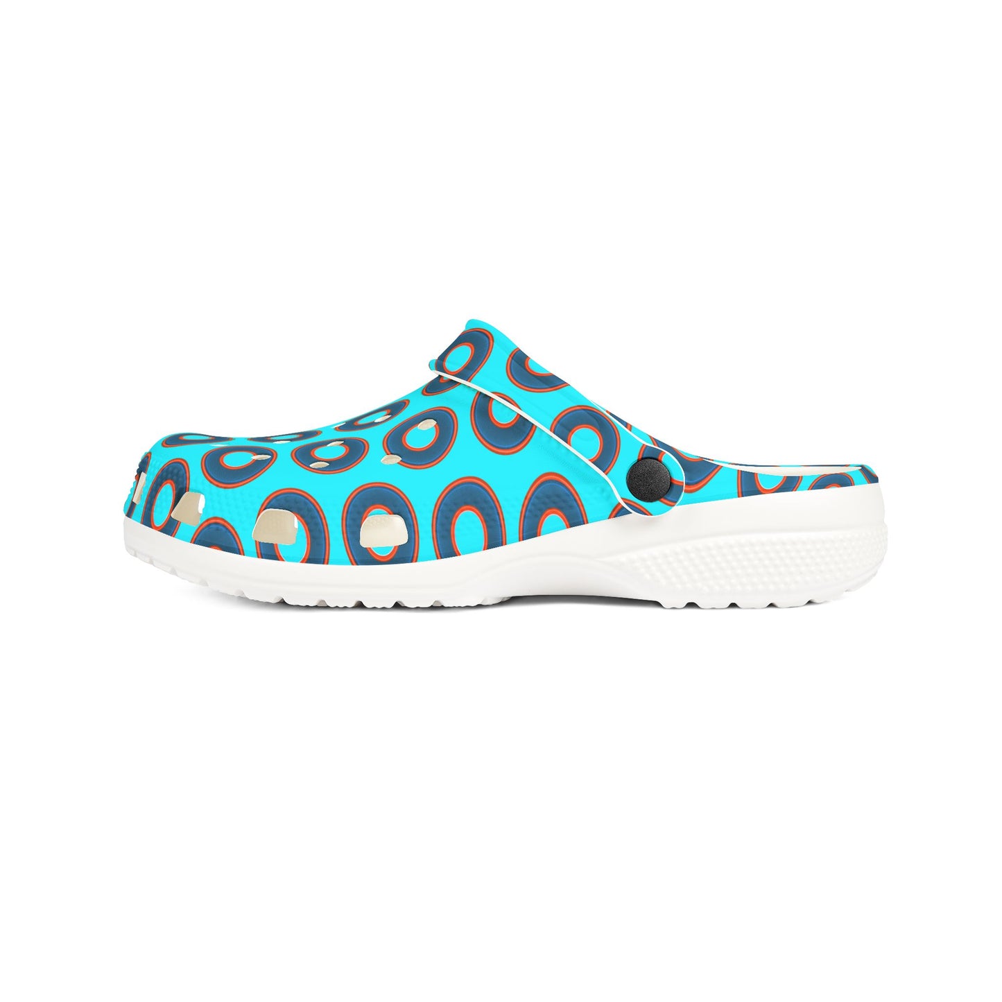Spatchcocks - donut slip-on shoes - blue rustic donuts w/electric blue background [unisex]