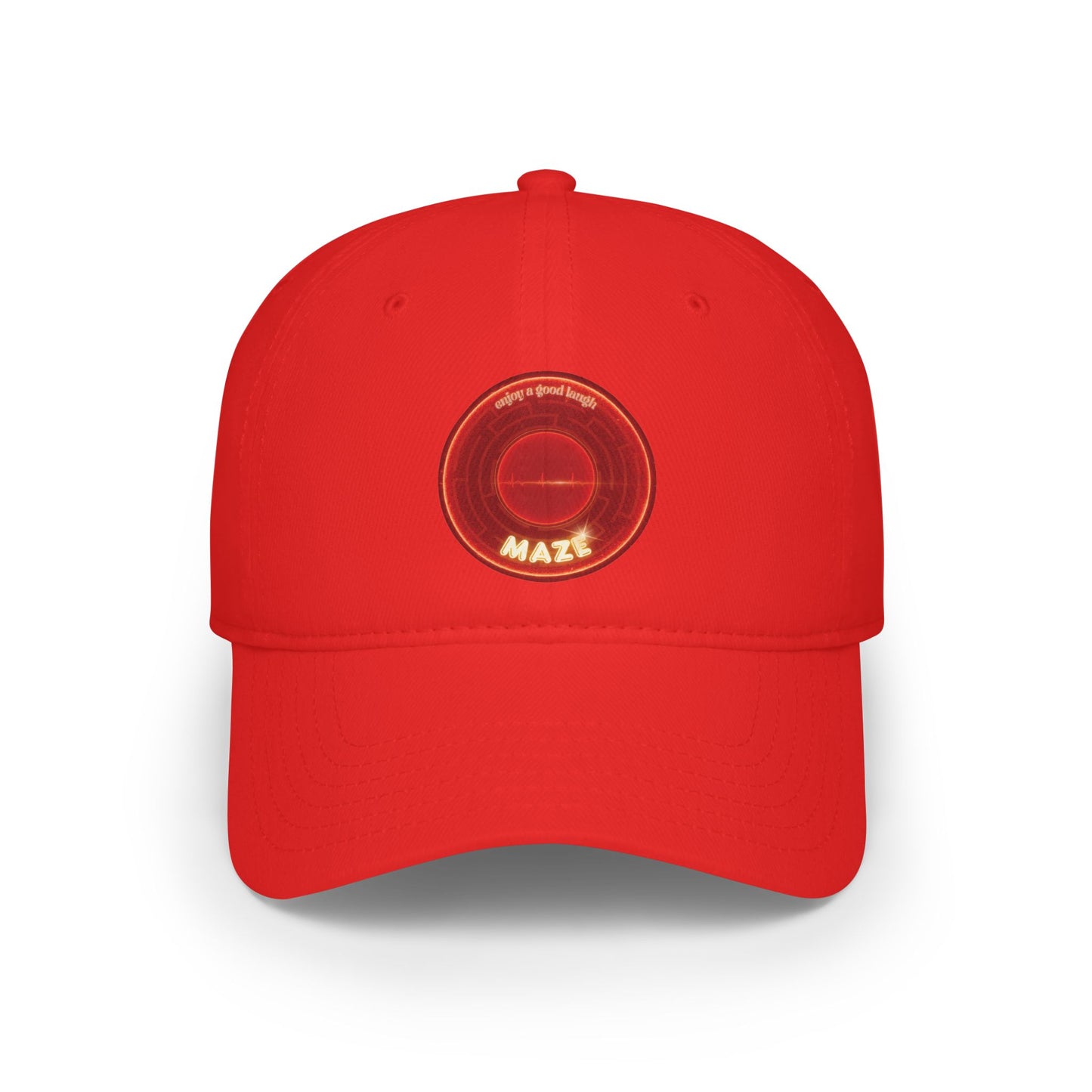 Lumpy Donut Baseball Cap - "The Amazing Donut Cap" - variant 1 - vivid red donut w/