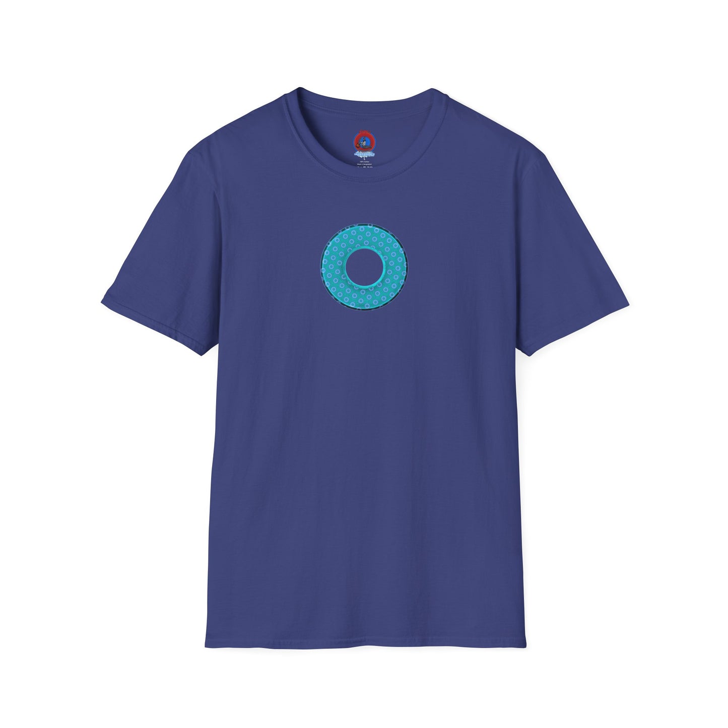 Plain Donuts/Unisex Soft-Style - "Plain Electric Paradoxical Donuts" - light teal/purple donuts