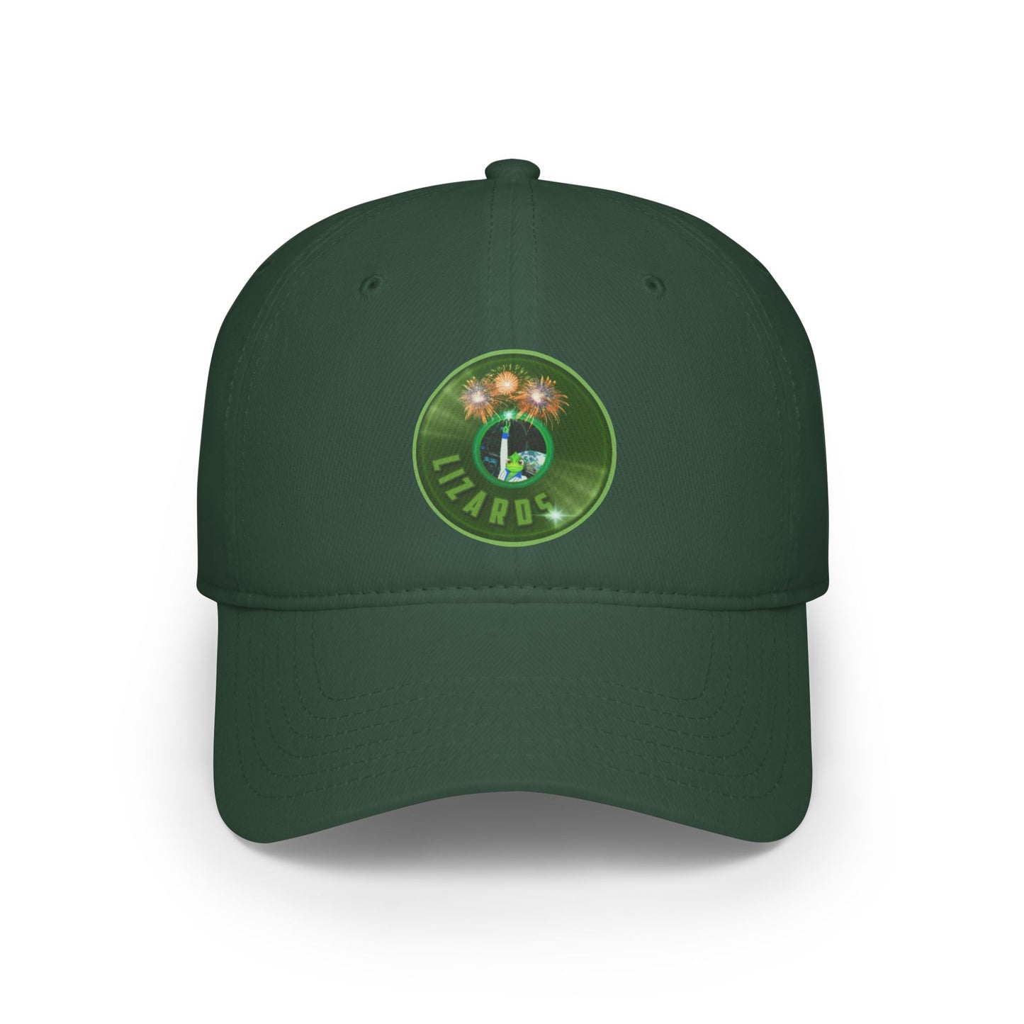 Lumpy Donut Baseball Cap - "Rutherford's Staying Alive Donut Cap" - variant 1 vivid green record donut w/