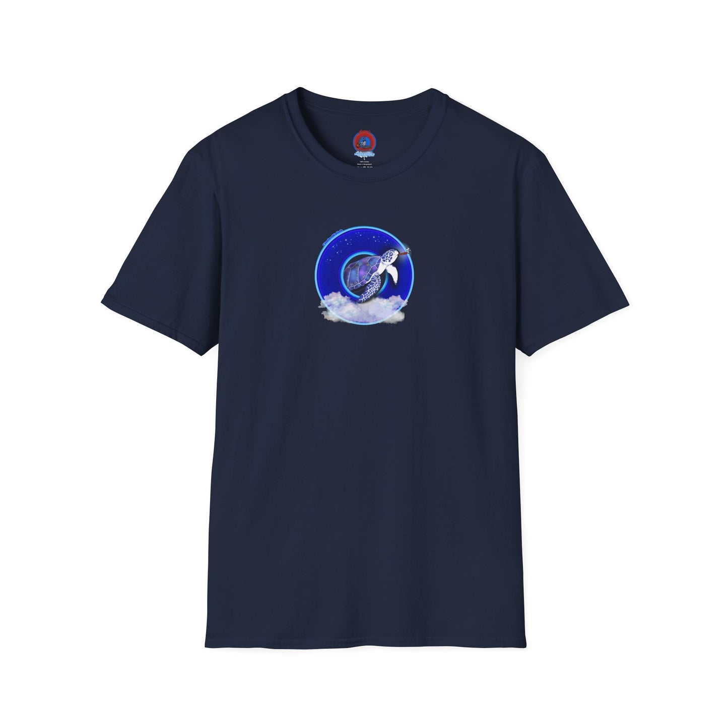 Classic Donut Tee - Unisex Soft-Style - "Clueless Wallob's Donuts" - vivid blue sky donut