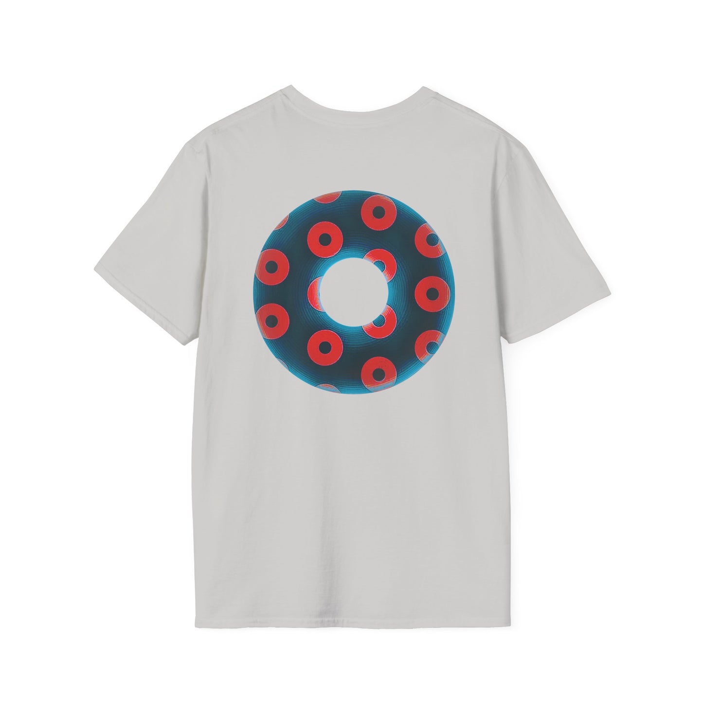 Plain Donuts/Unisex Soft-Style - "Plain Blimpy Paradoxical Donuts" - steel blue/red donuts