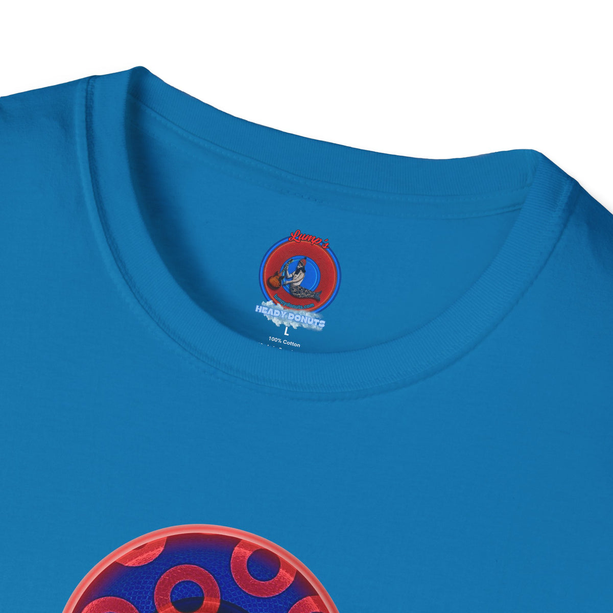 Classic Donut Tee - Unisex Soft-Style - "Kaleidoscope Abyss of Donut" - paradoxical print - variant 2 - series 1.0 - donut vortex - red/blue