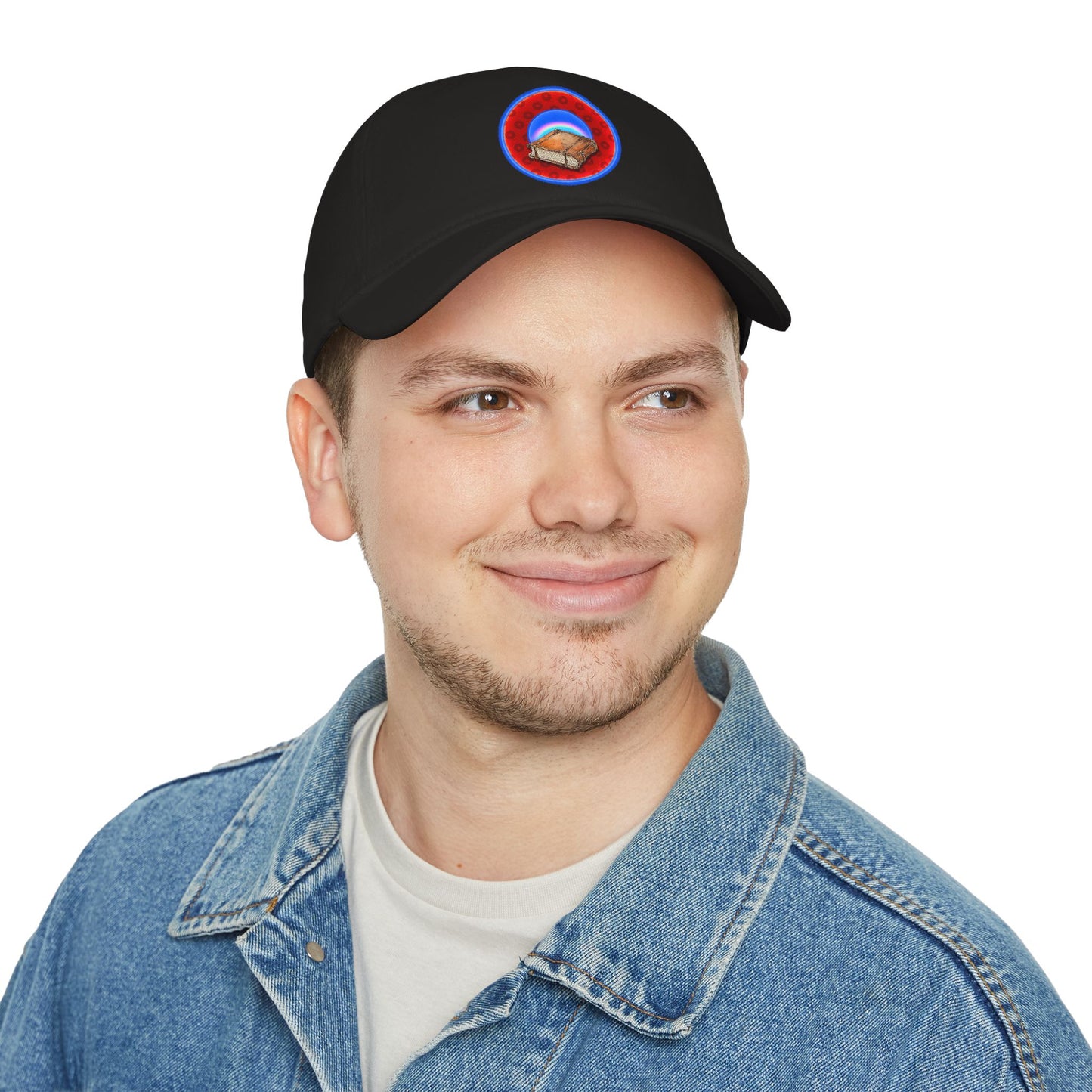 Lumpy Donut Baseball Cap - "Read the F'ing Donut Cap" - paradoxical red/blue wide mouth donut w/