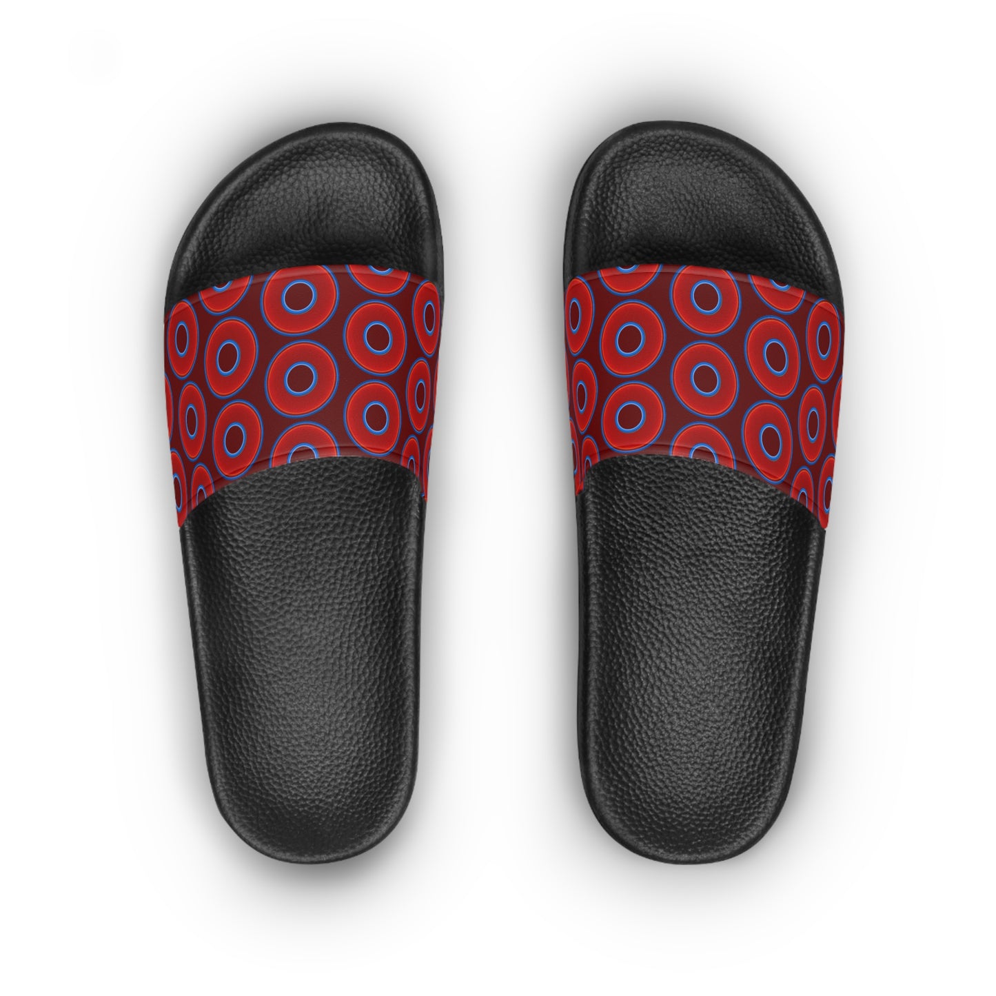 Lumpy Sandals - slip-ons - red vivid donuts w/dark red background