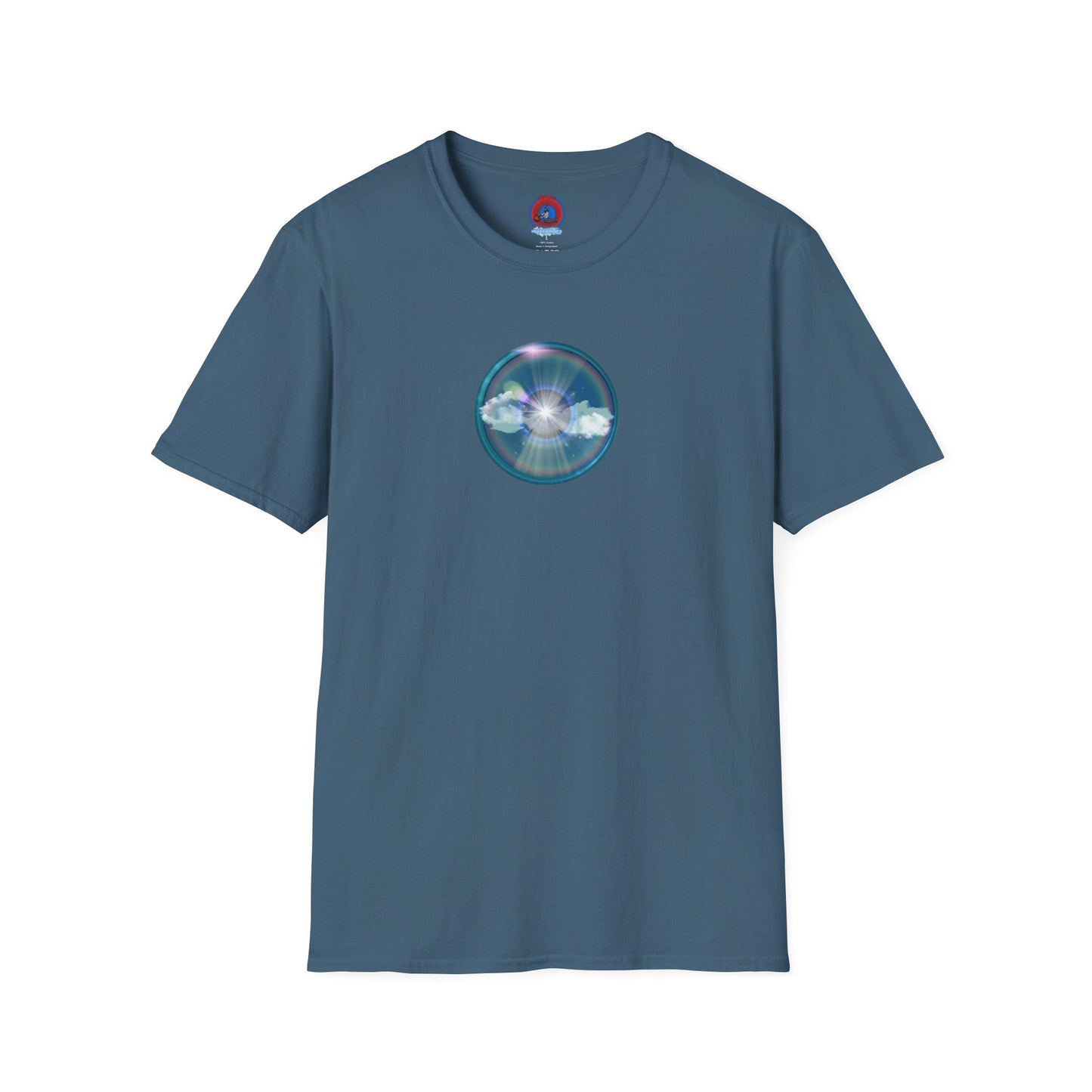 Classic Donut Tee - Unisex Soft-Style - "The Original Divided Donut' - light blue sky donut