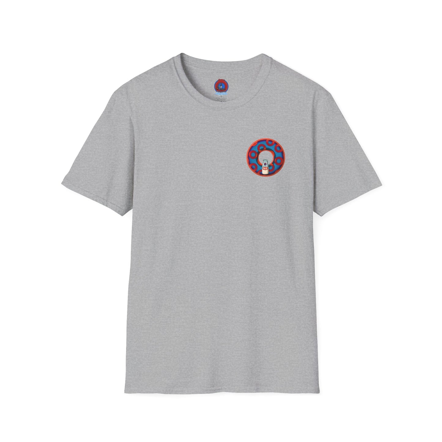Classic Donut Tee - Unisex Soft-Style - "Wooked Cream - YEMSG Donut " - blue/red rustic paradox donut - variant 1