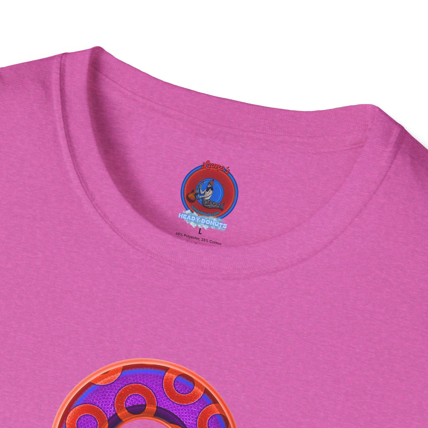Plain Donuts/Unisex Soft-Style - "Plain Rustic Paradoxical Donuts" - purple/red donuts