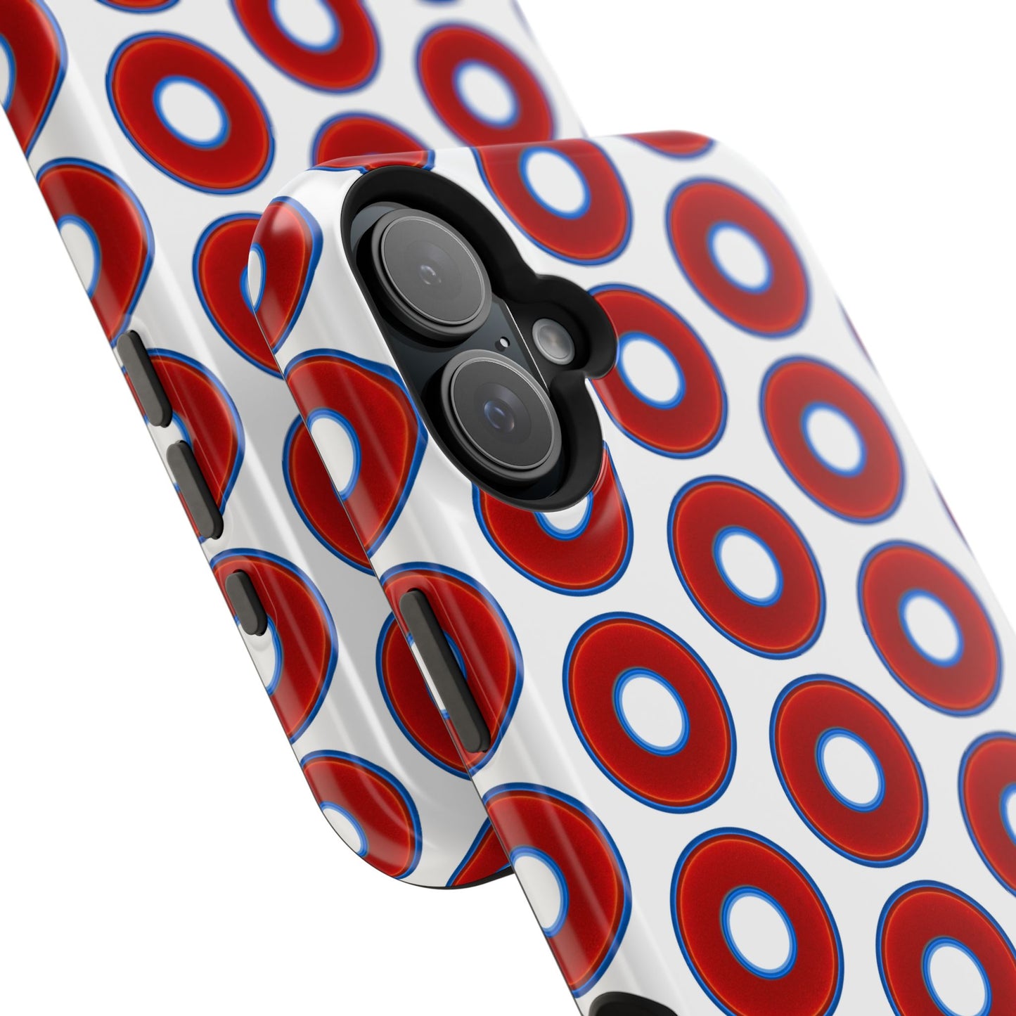 Impact-Resistant Lumpy Donut Case - red vivid donut print w/white background