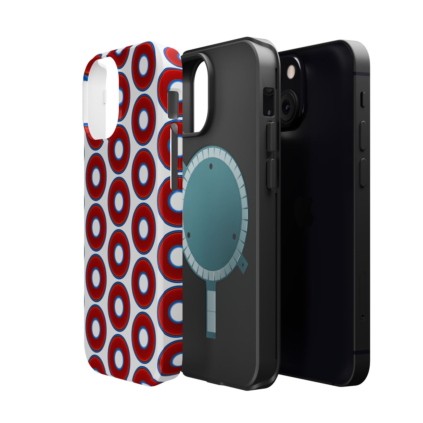 Magnetic Tough Donut Case - red vivid donut print w/white background