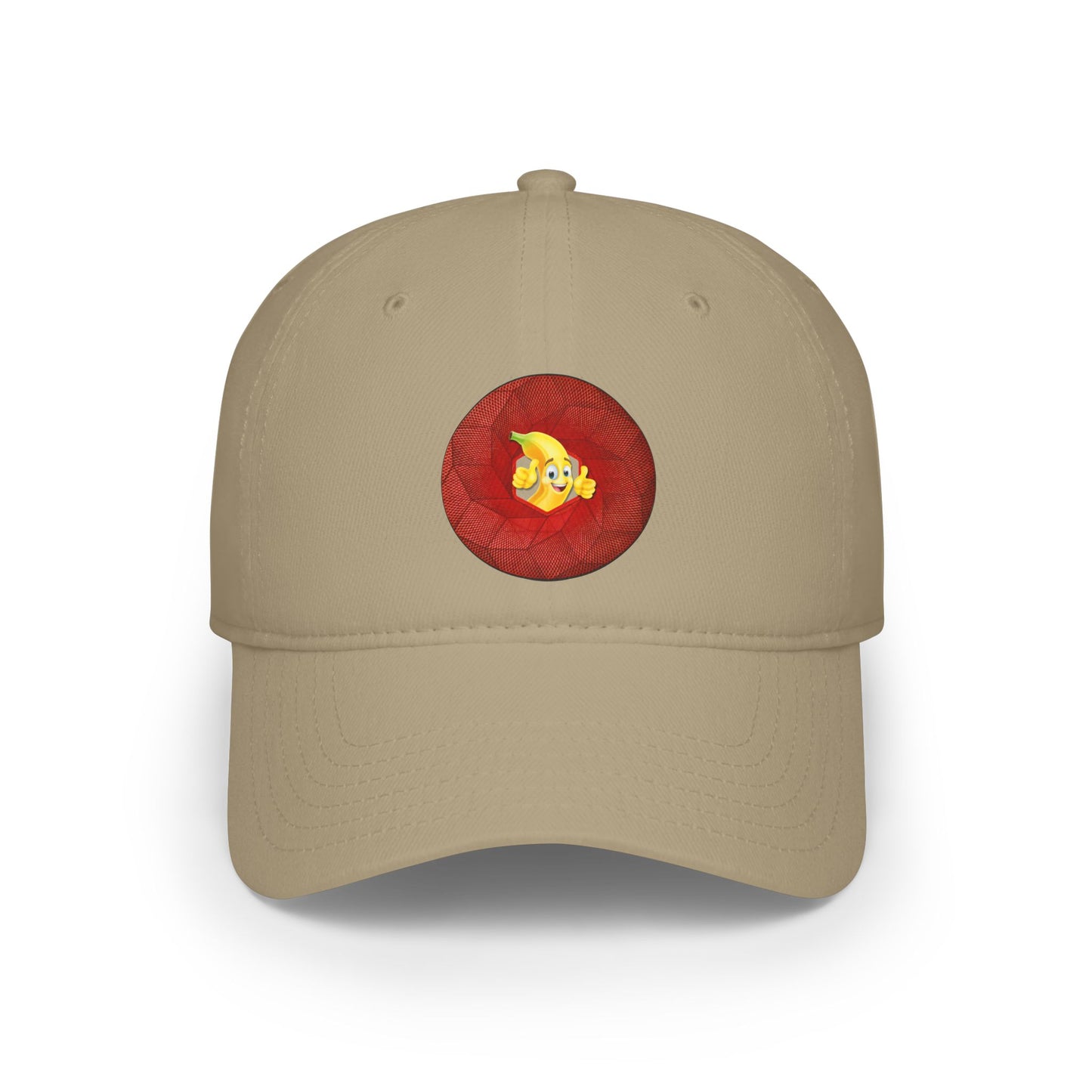 Lumpy Donut Baseball Cap - "This Donut Hat is Bananas" - variant 4 - cubed red donut w/