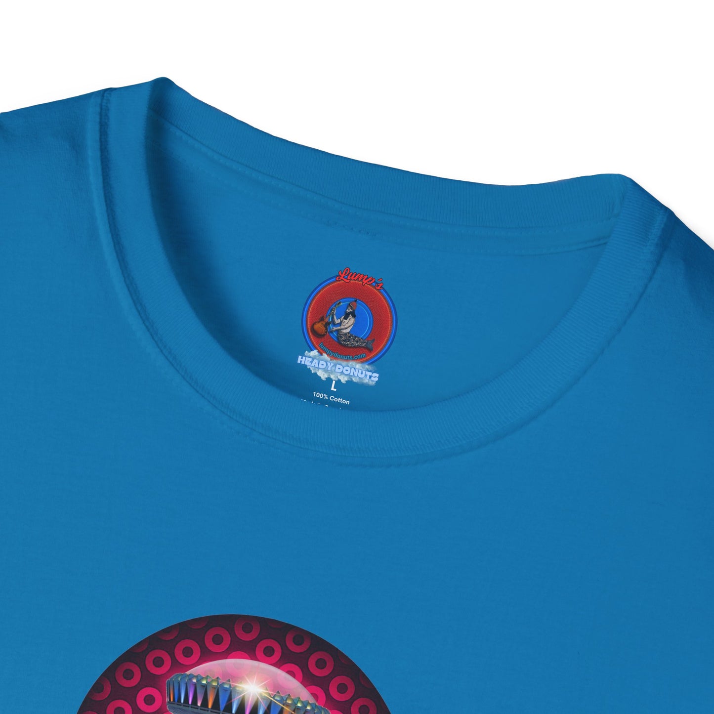 Classic Donut Tee - Unisex Soft-Style - "Donuts now Served on the Mothership" - series 1.0  - variant 2  - red/red paradoxical donut