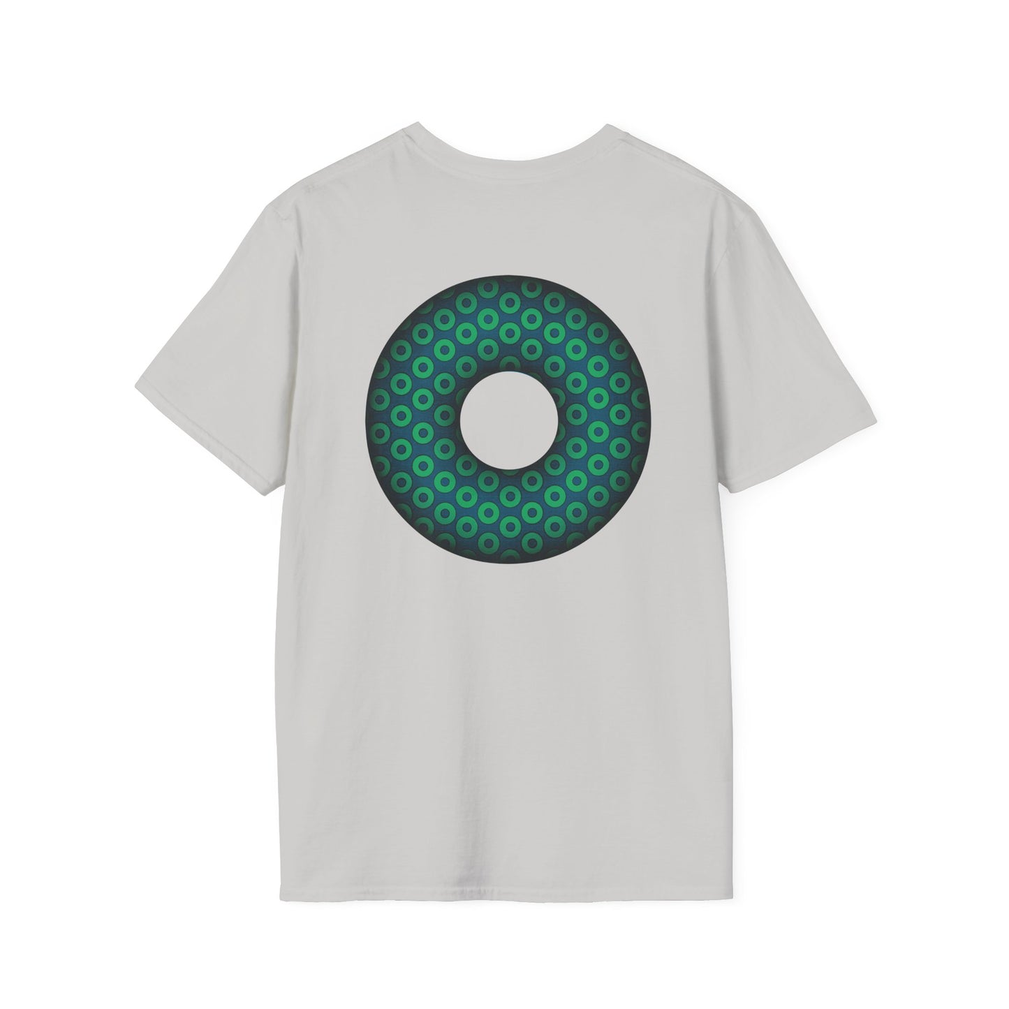 Plain Donuts/Unisex Soft-Style - "Plain Paradoxical Grided Donuts" - light green/midnight teal donuts