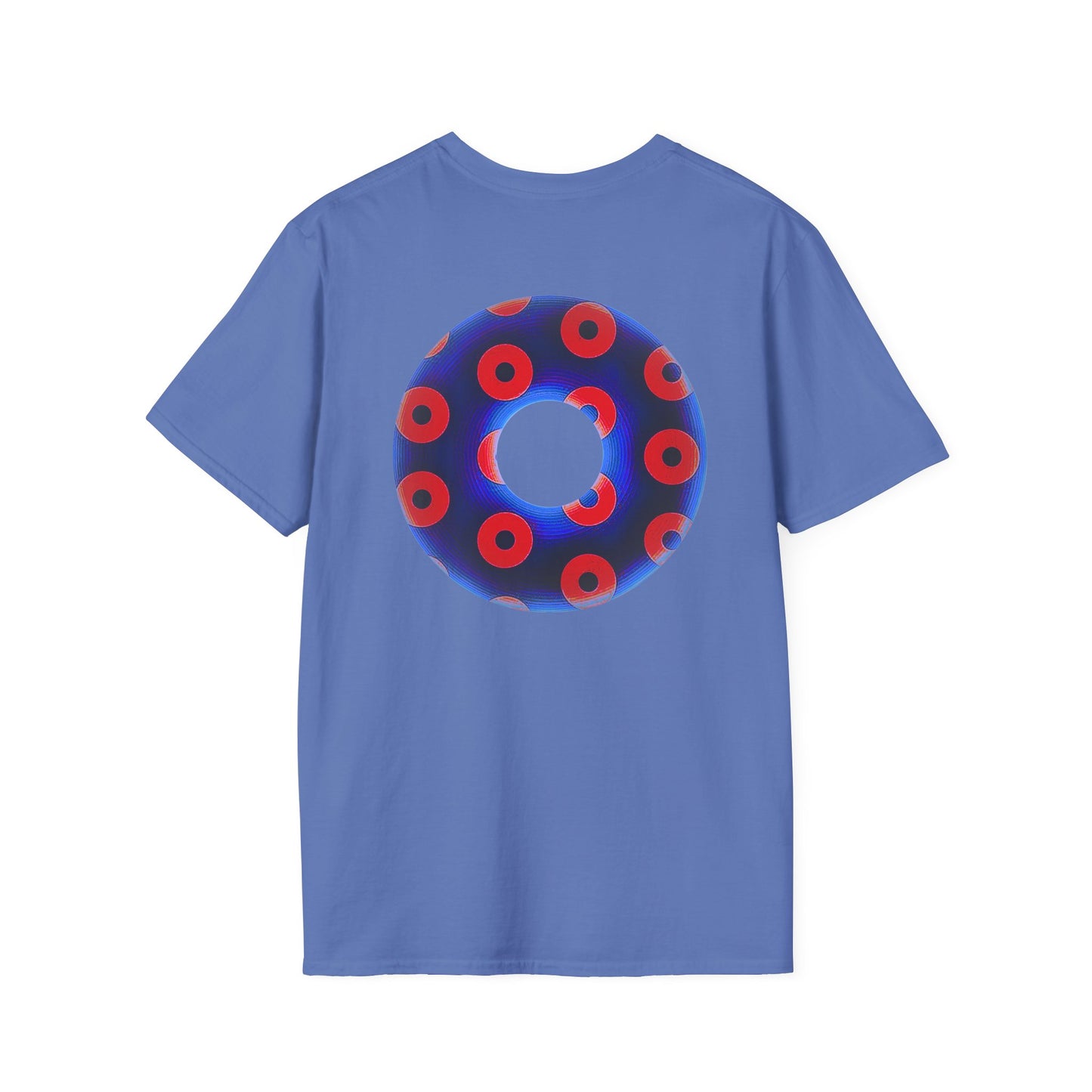 Plain Donuts/Unisex Soft-Style - "Plain Blimpy Paradoxical Donuts" - vivid royal blue/red donuts