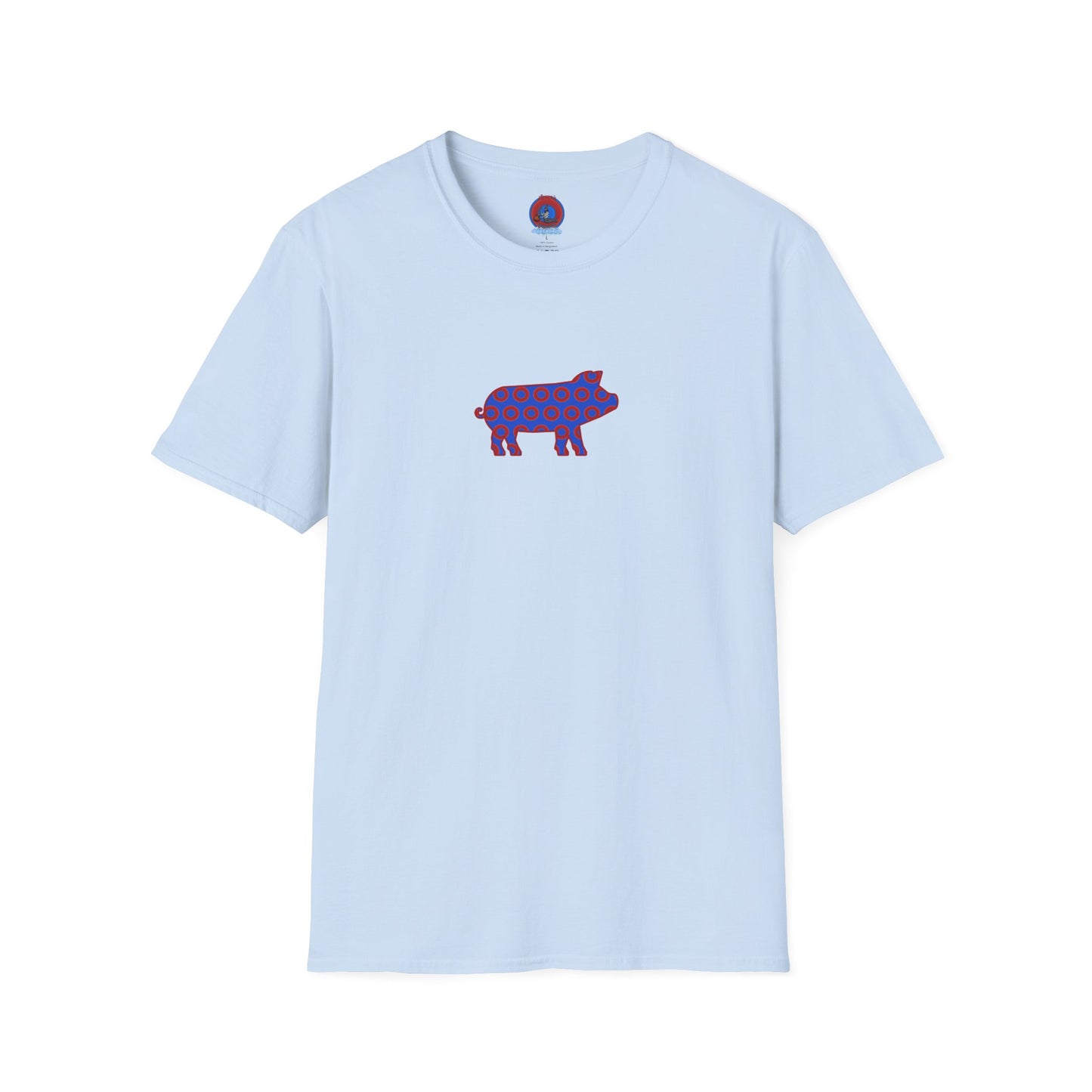 Classic Donut Tee - Unisex Soft-Style - "Guyute's Ugly Donut" - vivid red/blue donut pattern - variant 3