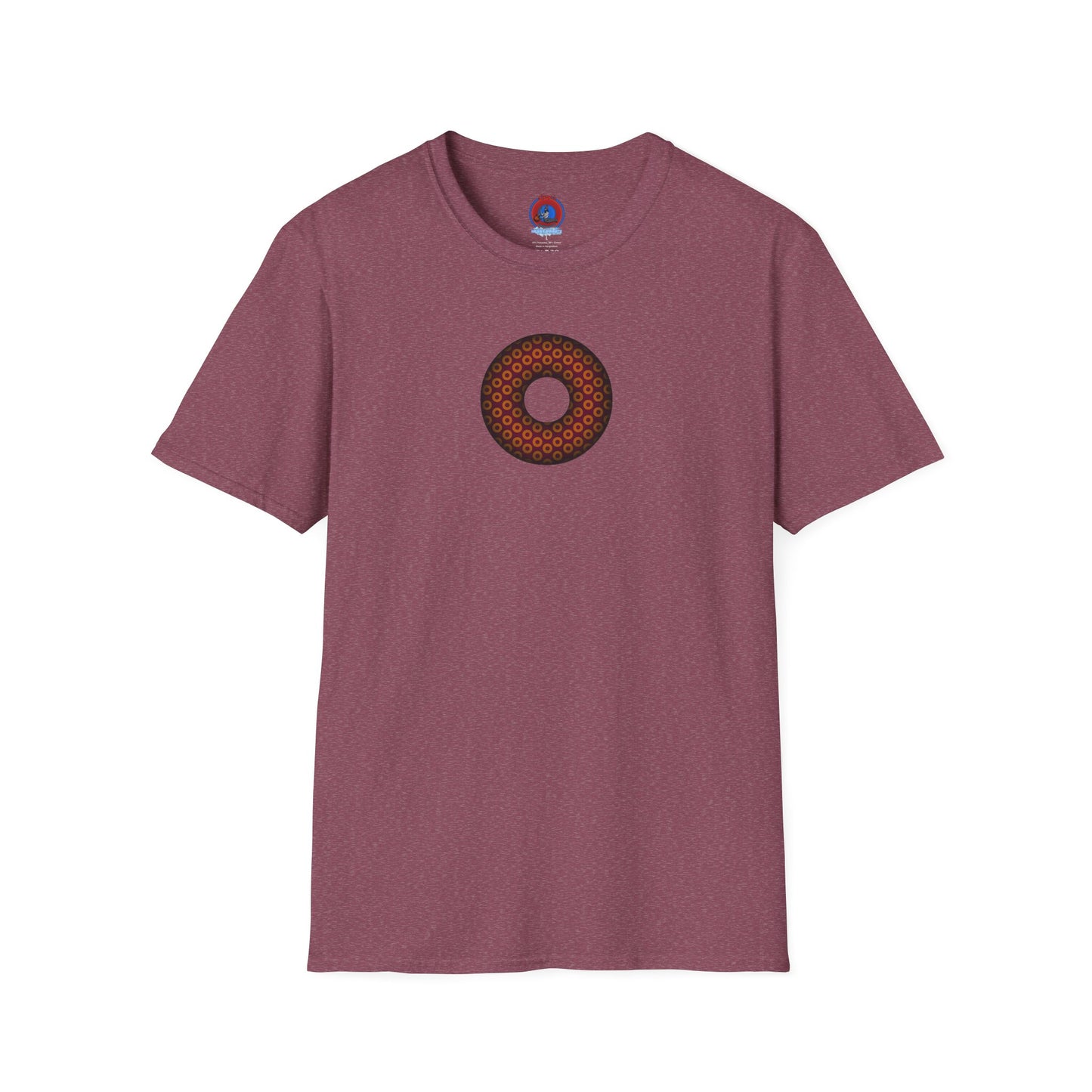 Plain Donuts/Unisex Soft-Style - "Plain Paradoxical Grided Donuts" - orange/burgundy donuts
