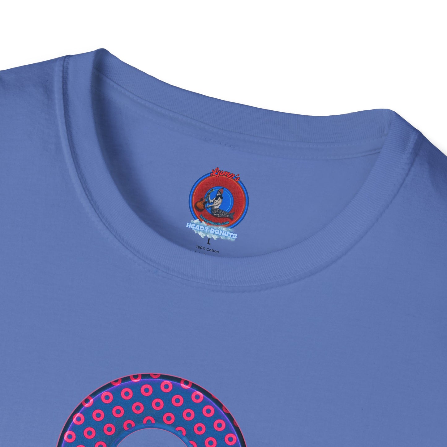 Plain Donuts/Unisex Soft-Style - "Plain Electric Paradoxical Donuts" - hot pink/navy blue donuts