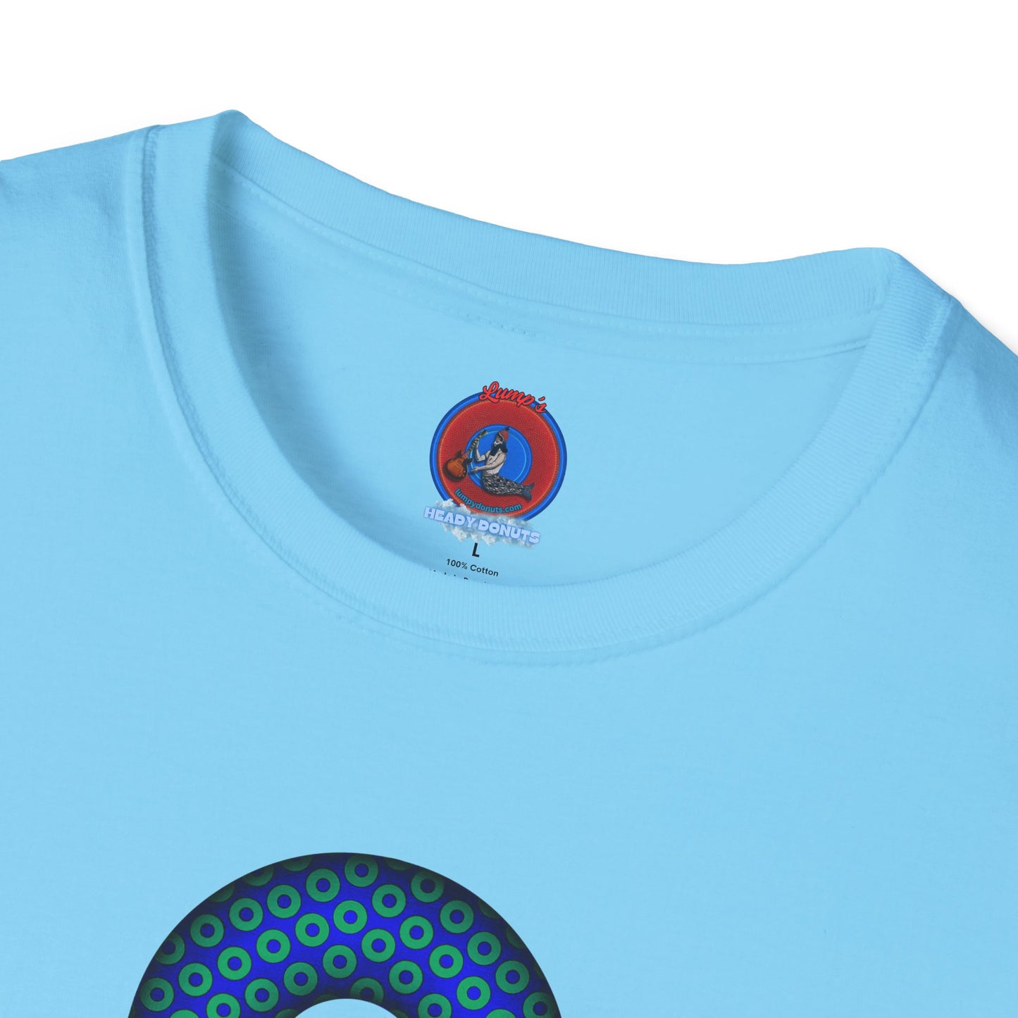 Plain Donuts/Unisex Soft-Style - "Plain Paradoxical Grided Donuts" - light green/blue donuts