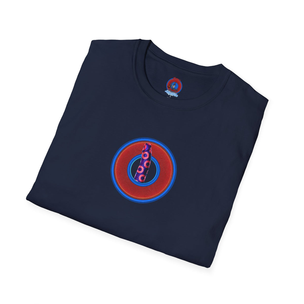 Classic Donut Tee - Unisex Soft-Style - "Sir Richard's Phamous Donut" - series 1.0  - variant 1 - red/blue paradox donut