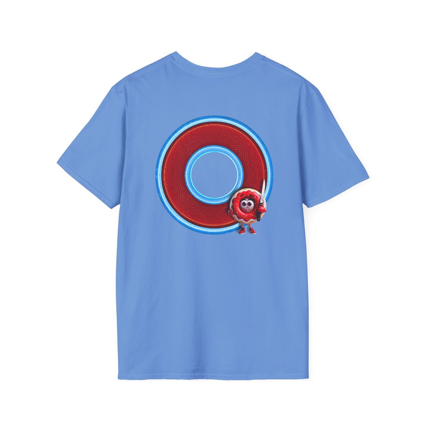 Classic Donut Tee - Unisex Soft-Style - "My Friend the Donut " - series 1.0  - variant 1 - red/blue donut