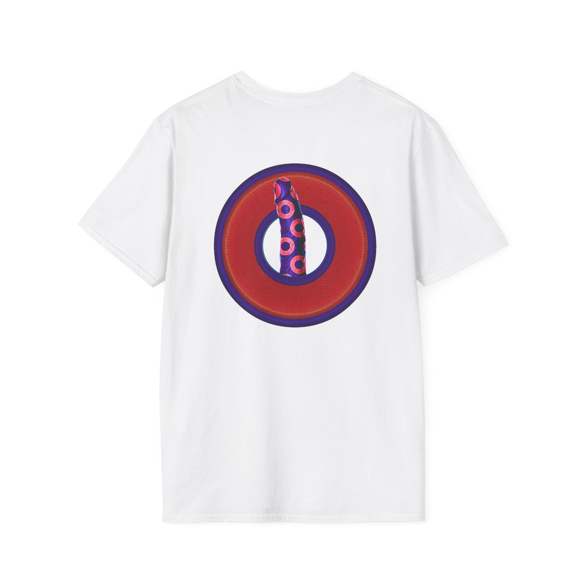 Classic Donut Tee - Unisex Soft-Style - "Sir Richard's Phamous Donut" - series 1.0  - variant 2 - red/blue paradox donut