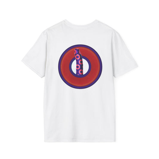 Classic Donut Tee - Unisex Soft-Style - "Sir Richard's Phamous Donut" - series 1.0  - variant 2 - red/blue paradox donut