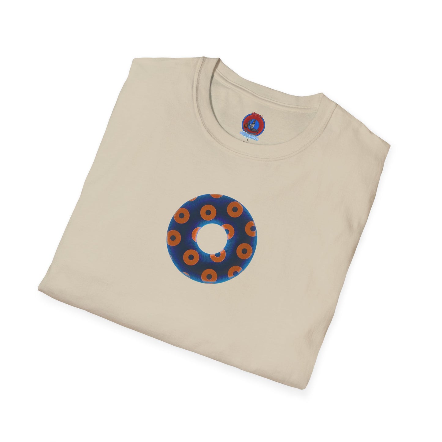 Plain Donuts/Unisex Soft-Style - "Plain Blimpy Paradoxical Donuts" - dark royal blue/orange donuts