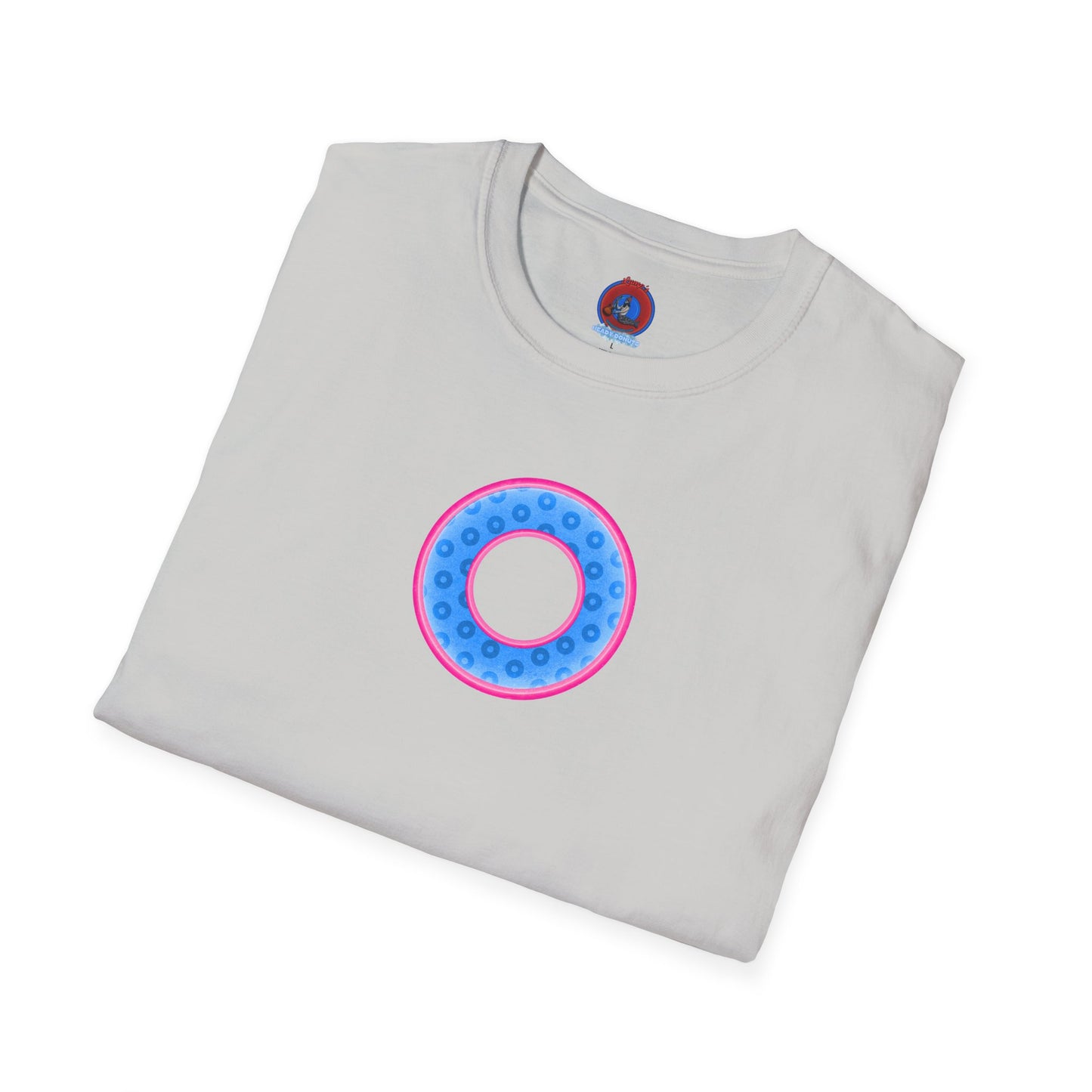 Plain Donuts/Unisex Soft-Style - "Plain Wide Mouthed Paradoxical Donuts" - light blue/pink donuts
