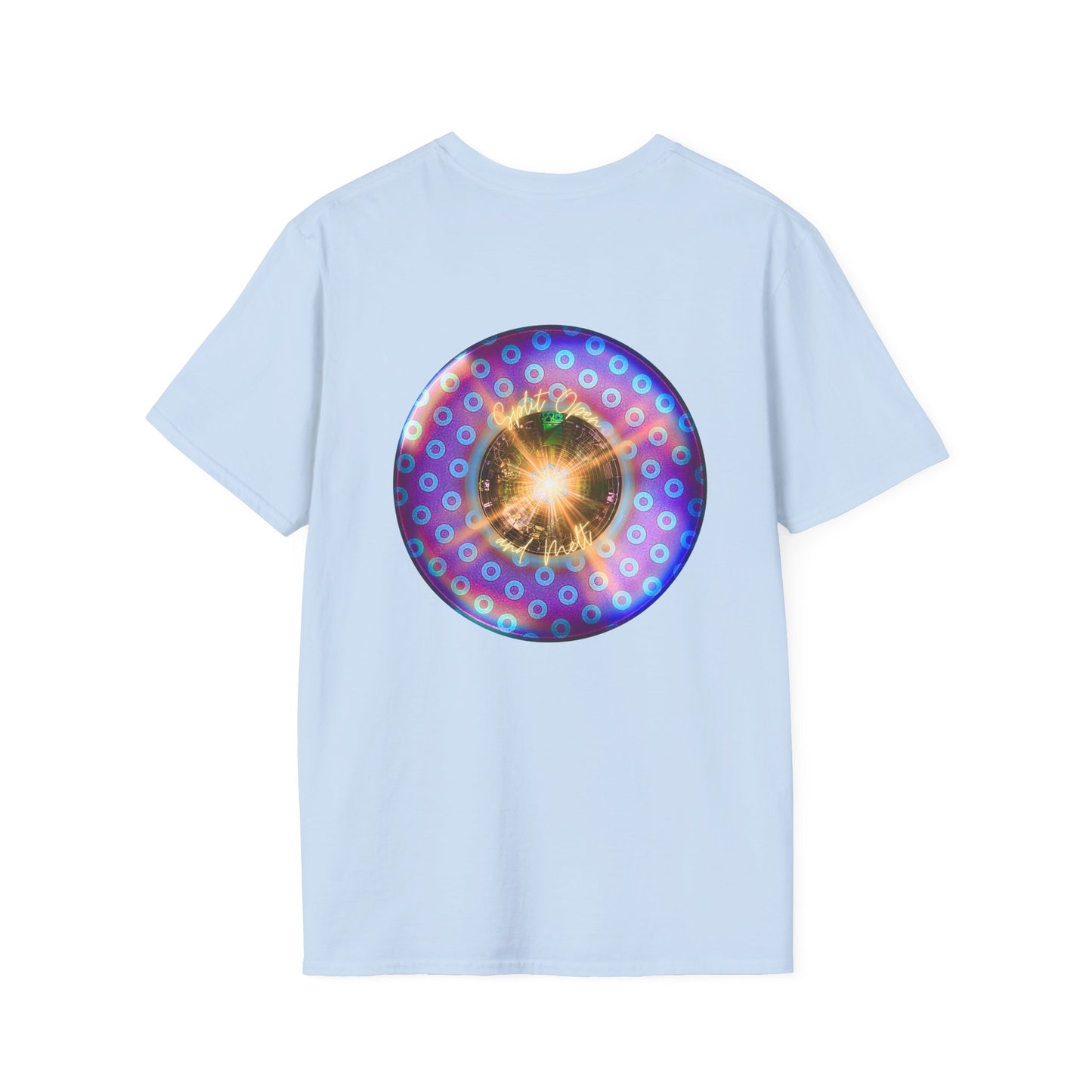 Classic Donut Tee - Unisex Soft-Style - "Donut Melts" - purple/blue paradoxical donut