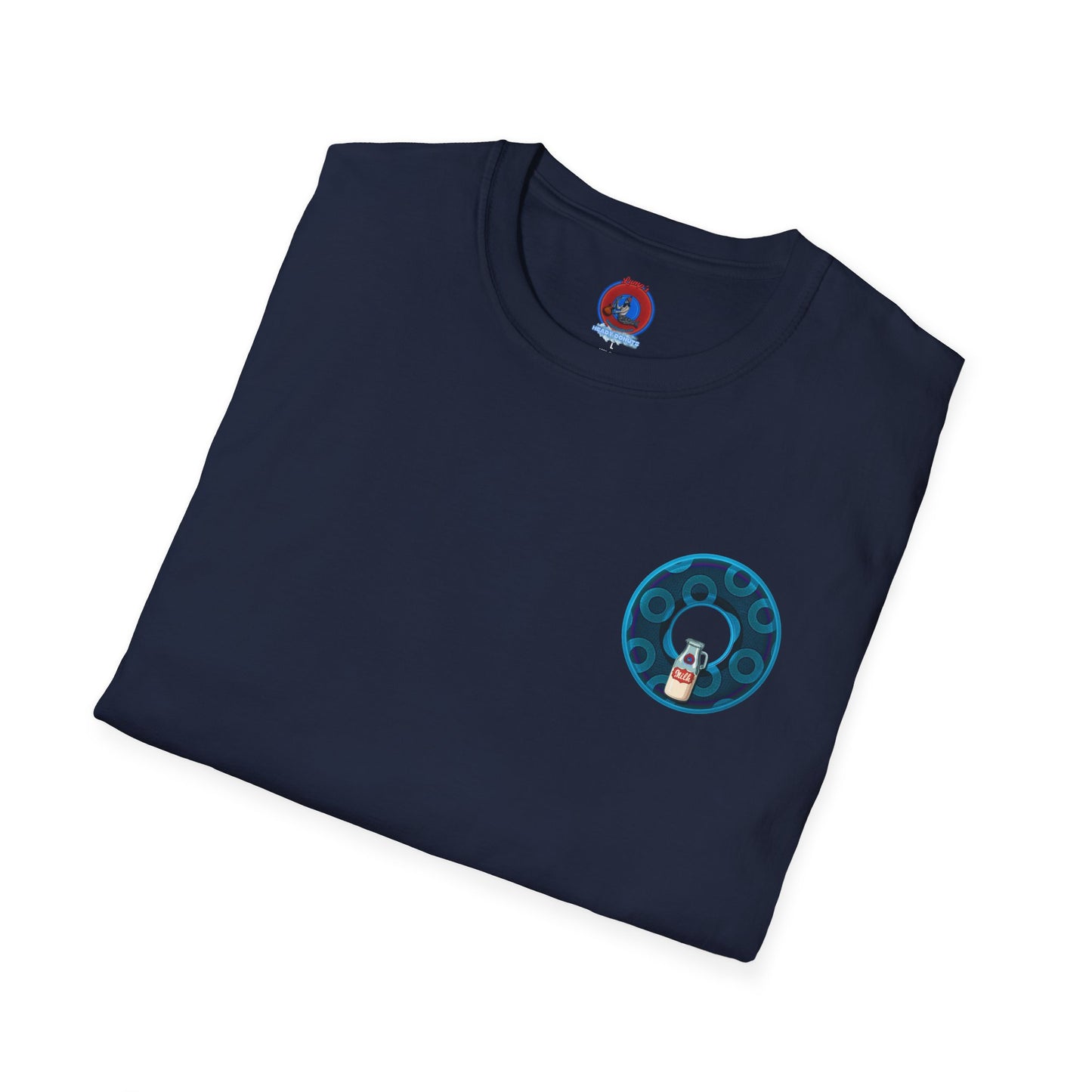 Classic Donut Tee - Unisex Soft-Style - "Wooked Cream - YEMSG Donut " - blue/teal rustic paradox donut - variant 7