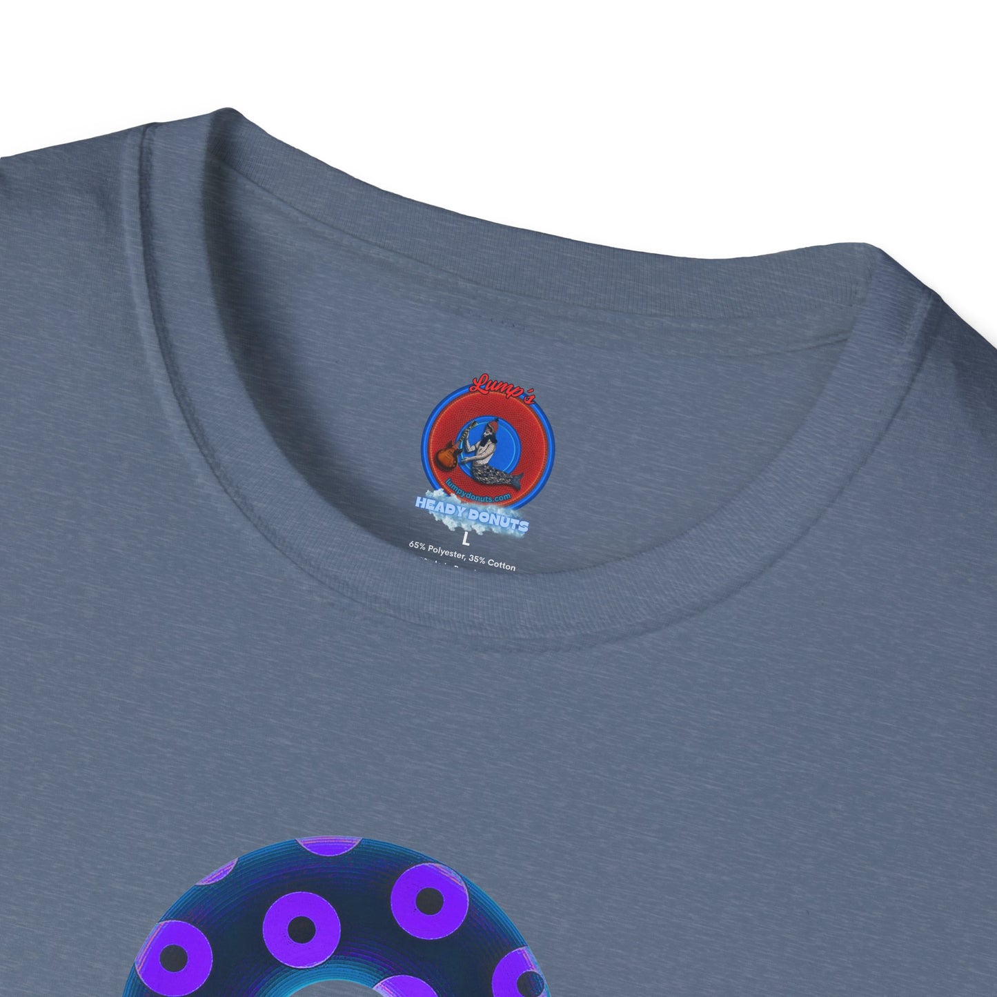 Plain Donuts/Unisex Soft-Style - "Plain Blimpy Paradoxical Donuts" - dark steel blue/vivd dark purple donuts
