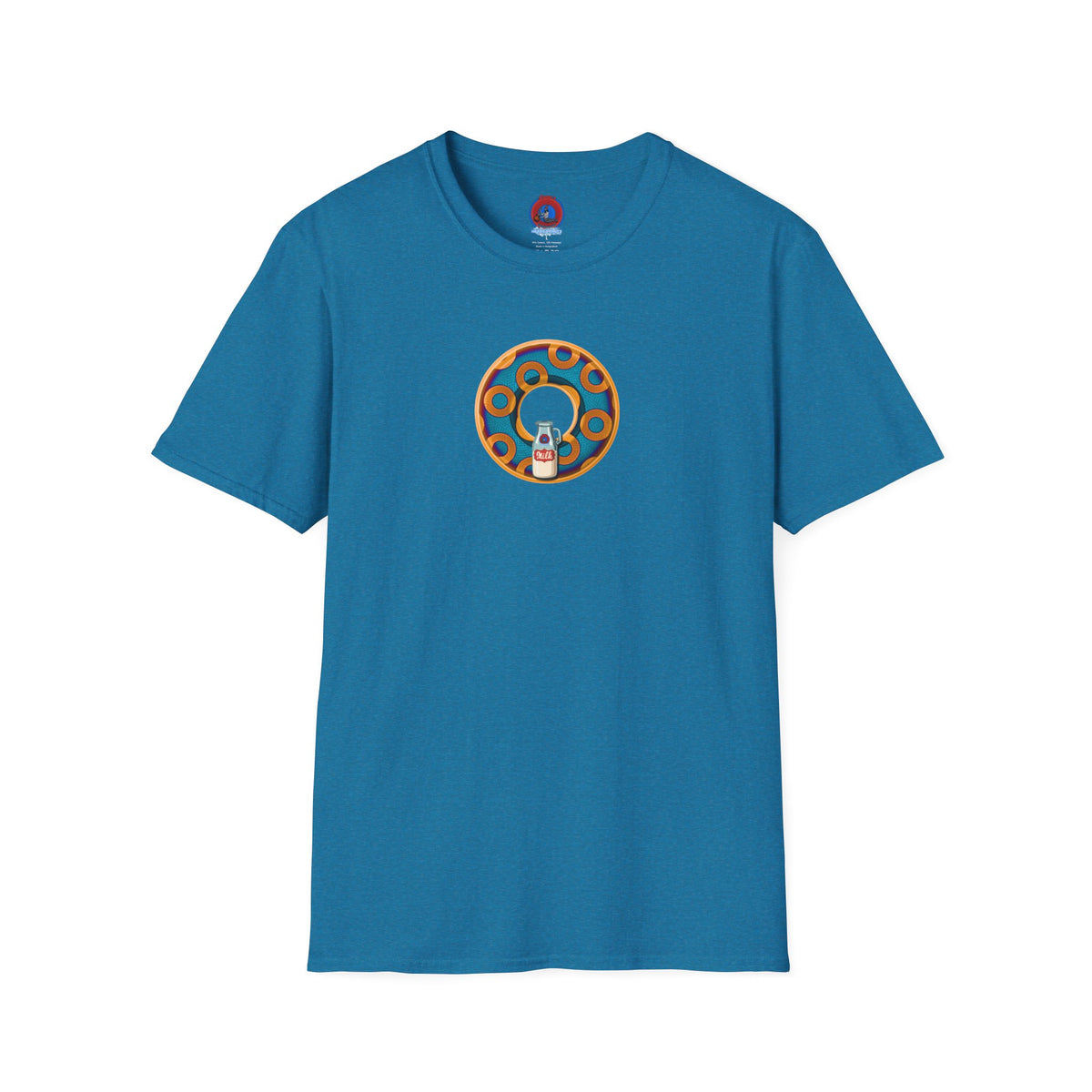 Classic Donut Tee - Unisex Soft-Style - "Wooked Cream - YEMSG Donut " -blue/orange rustic paradox donut - variant 4