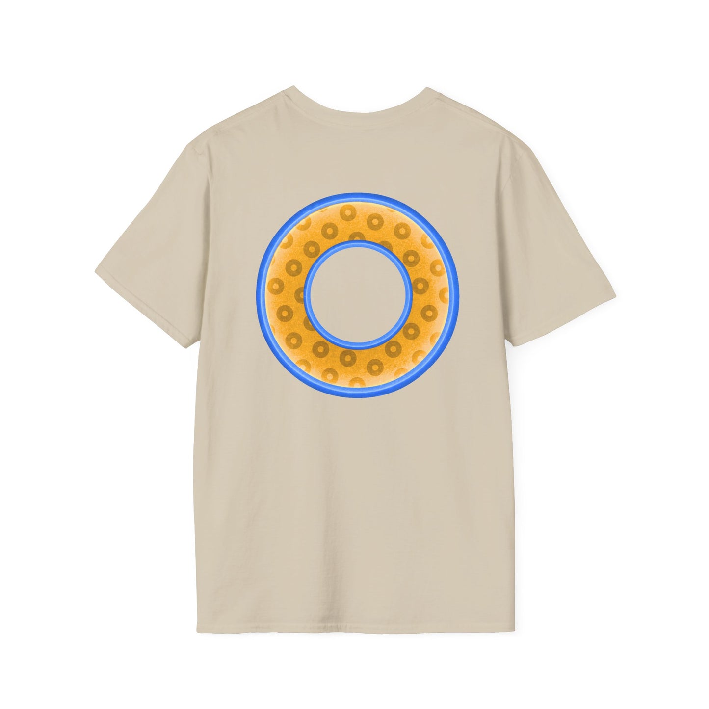 Plain Donuts/Unisex Soft-Style - "Plain Wide Mouthed Paradoxical Donuts" - yellow/light blue donuts