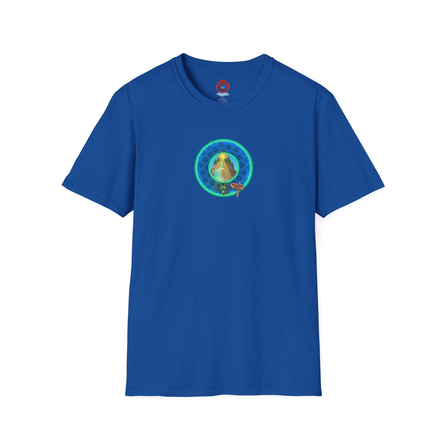 Classic Donut Tee - Unisex Soft-Style - "Devil's Drowning Donuts" - blue/green paradox donut