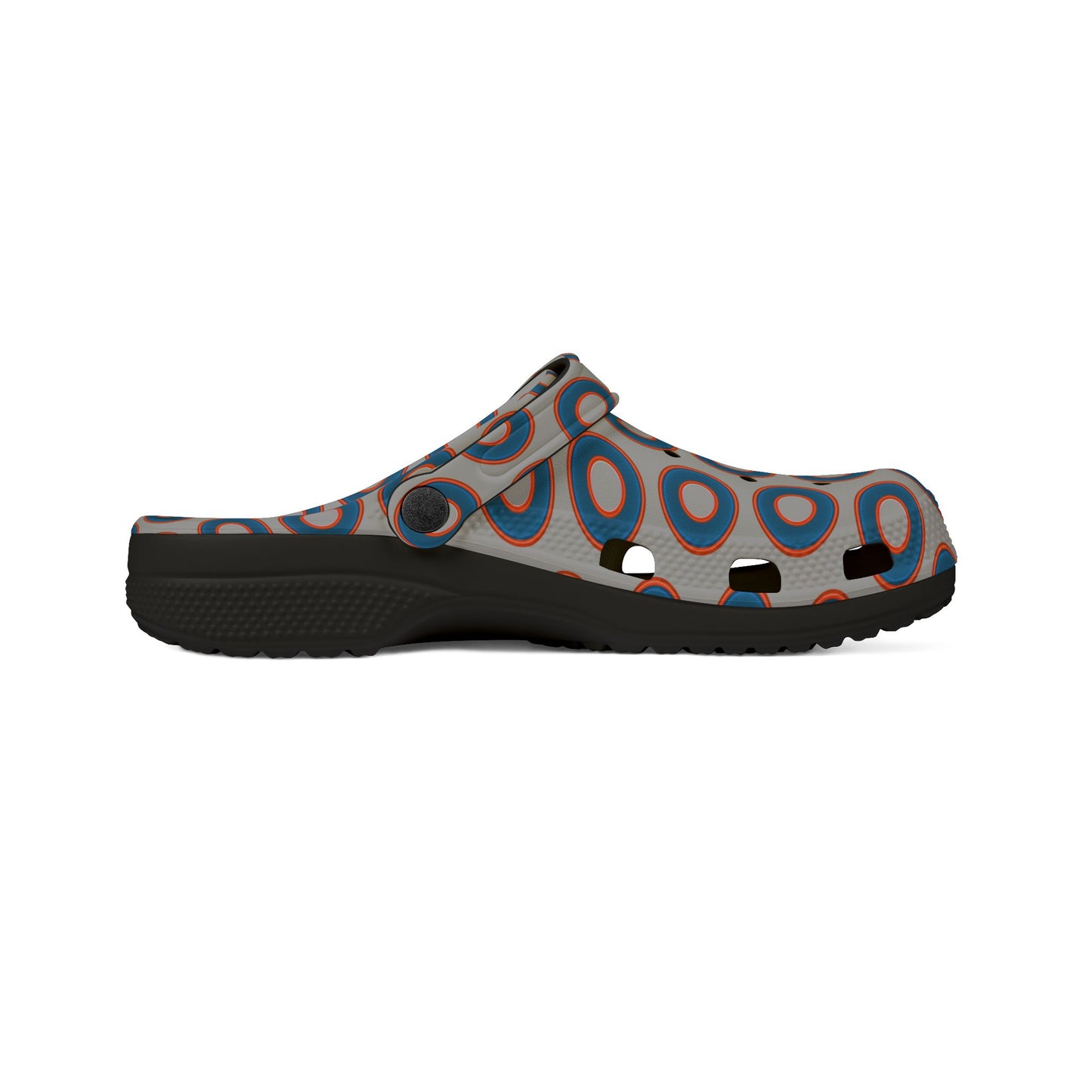 Spatchcocks - donut slip-on shoes - blue rustic donuts w/light gray background [unisex]