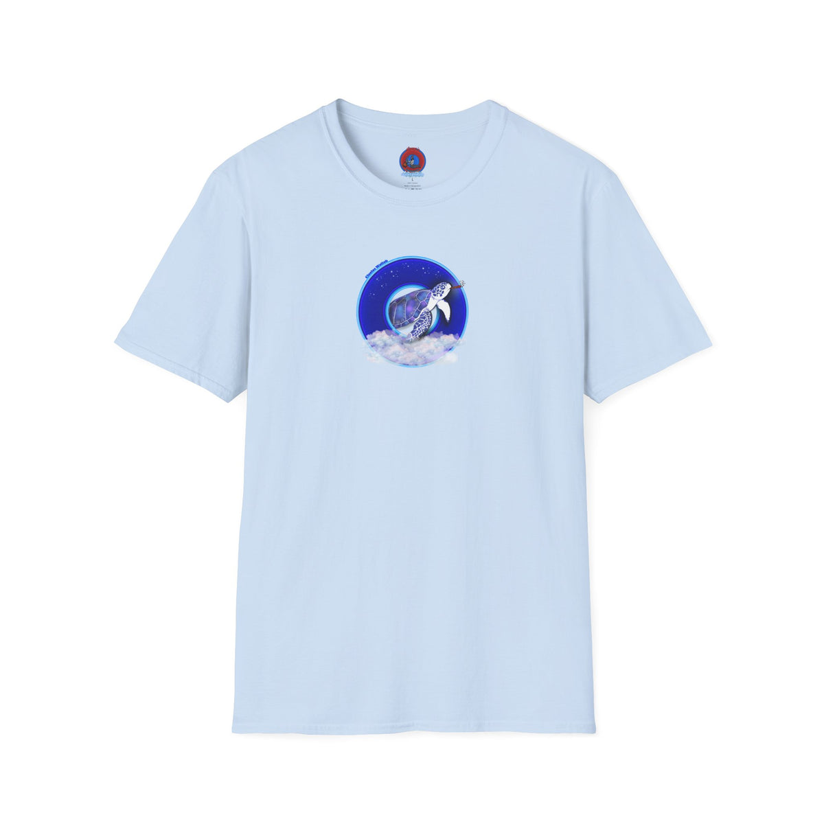 Classic Donut Tee - Unisex Soft-Style - "Clueless Wallob's Donuts" - vivid blue sky donut