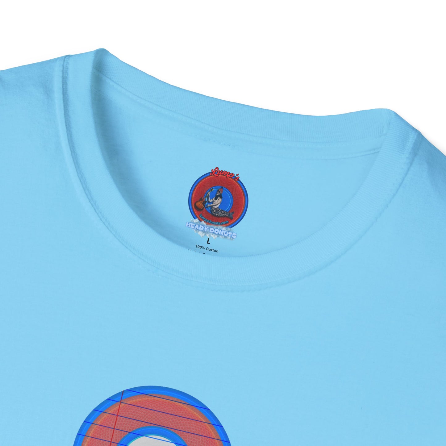 Coffee Traders Tee - Unisex Soft-Style - "Tasty Coffee" - paradoxical donut/rustic red donut - variant 1 - tasty front/logo back