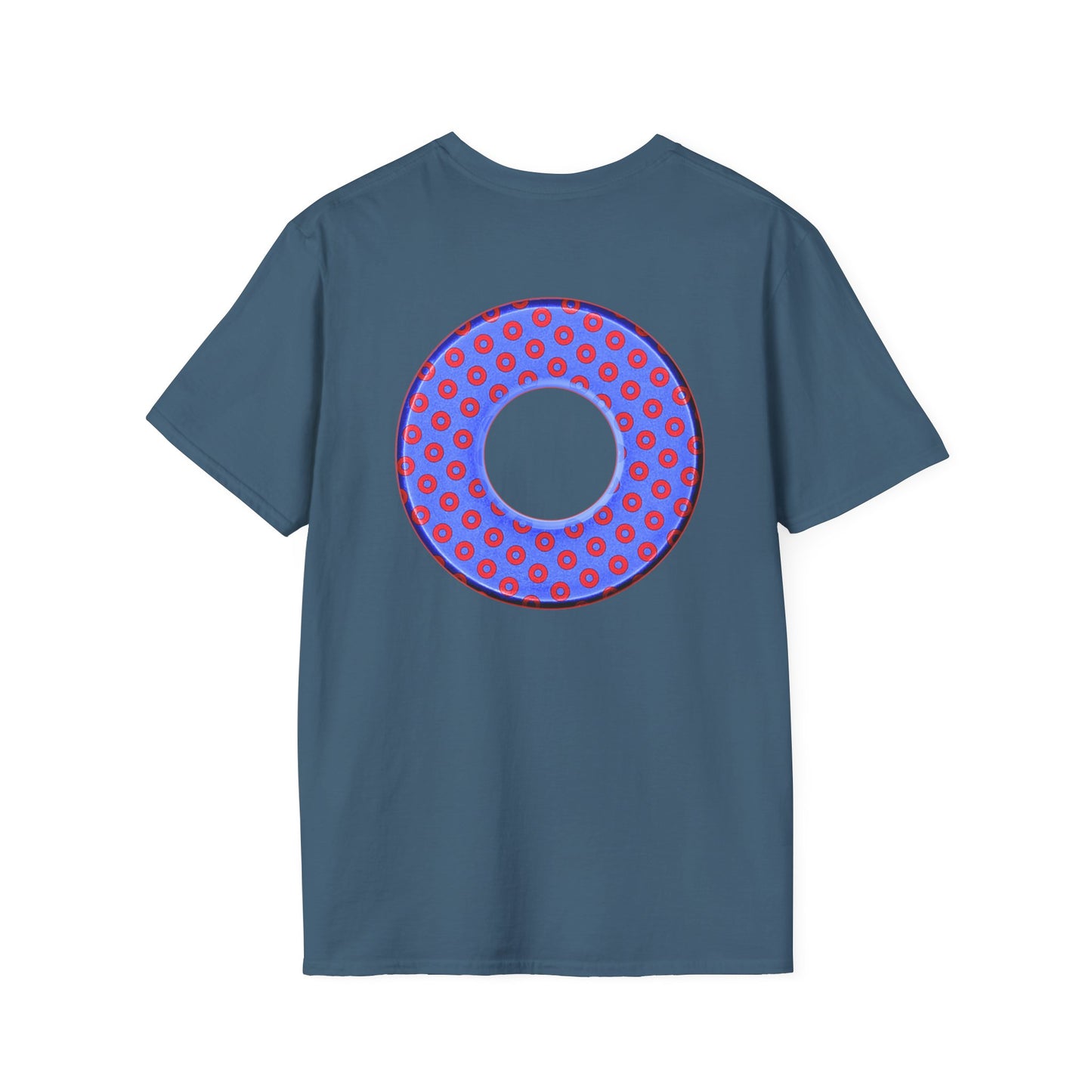 Plain Donuts/Unisex Soft-Style - "Plain Electric Paradoxical Donuts" - light royal blue/red donuts