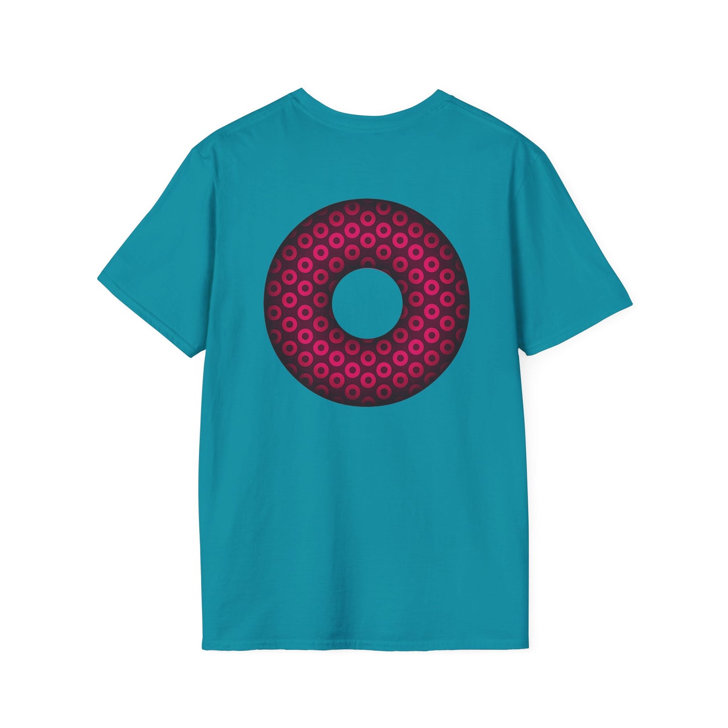 Plain Donuts/Unisex Soft-Style - "Plain Paradoxical Grided Donuts" - pink/burgundy donuts