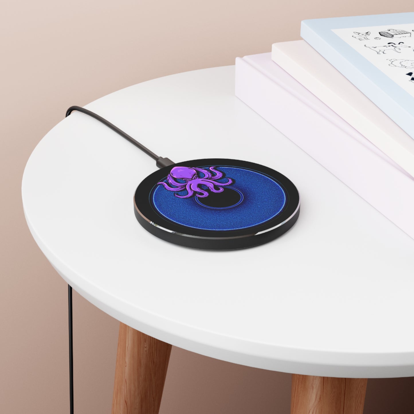 The Flow - Wireless Lumpy Donut Chargers - "Roger Moore's Donut" - vivid blue w/black background - variant - 3