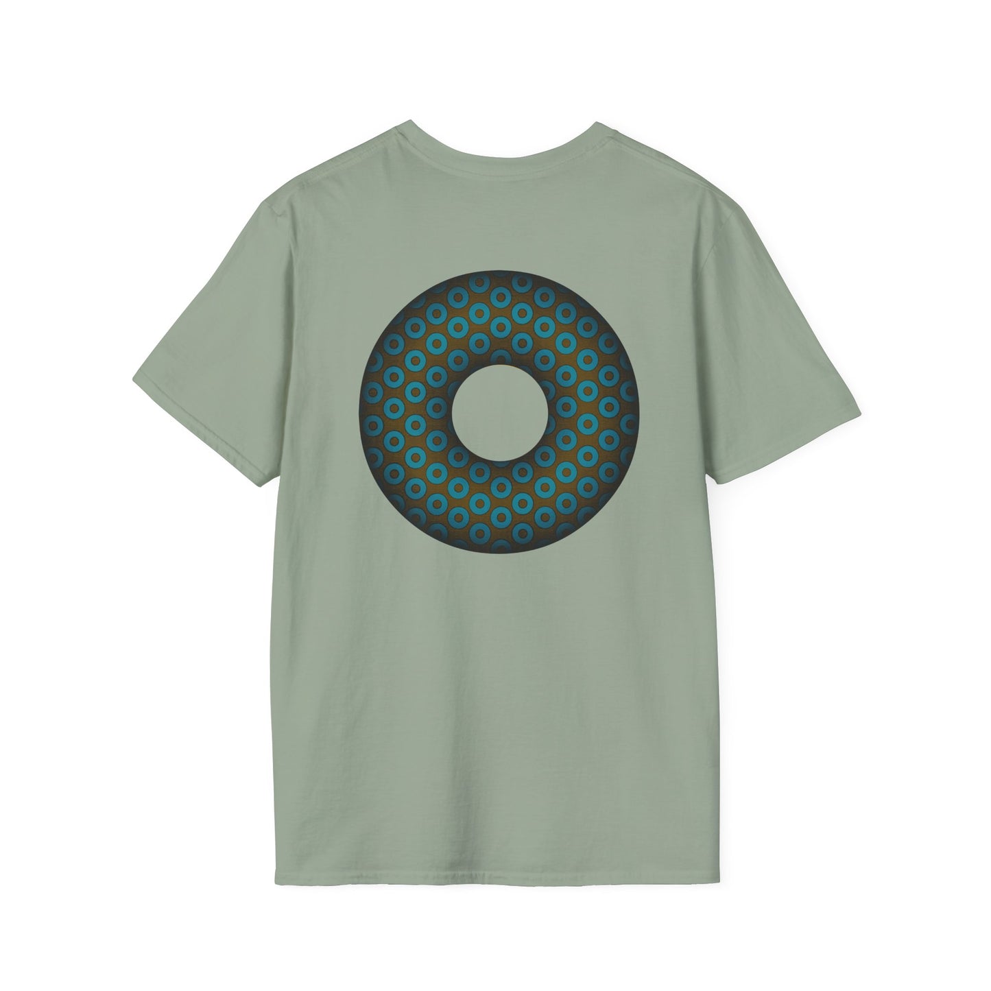 Plain Donuts/Unisex Soft-Style - "Plain Paradoxical Grided Donuts" - teal/brown donuts
