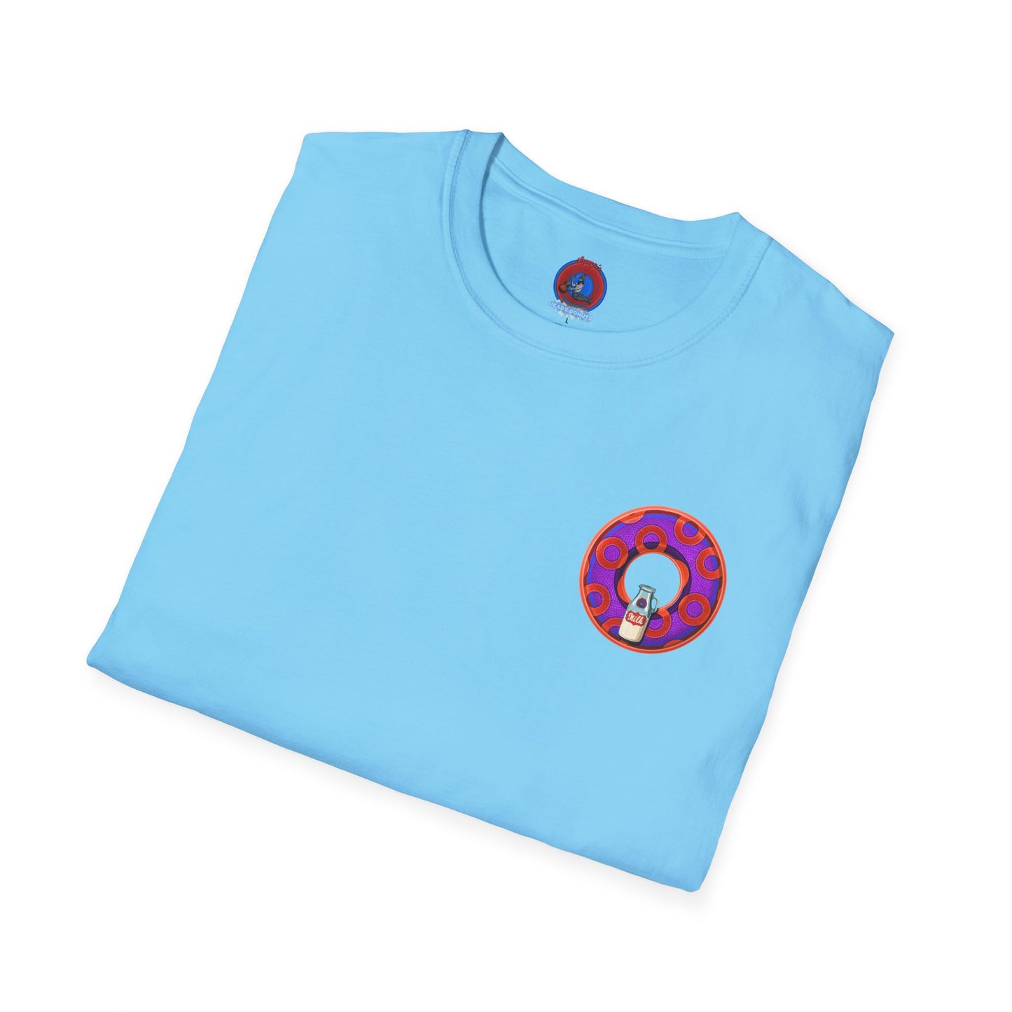 Classic Donut Tee - Unisex Soft-Style - "Wooked Cream - YEMSG Donut " -purple/red rustic paradox donut - variant 6