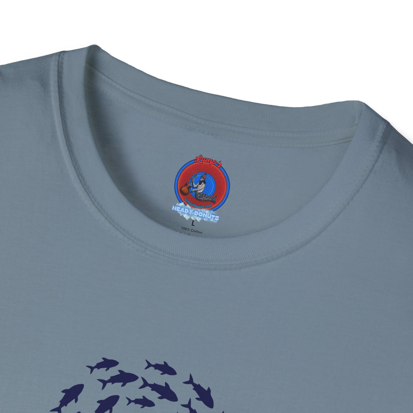 Classic Donut Tee - Unisex Soft-Style - "Skoolie of Phishies" - fish donut - variant 3