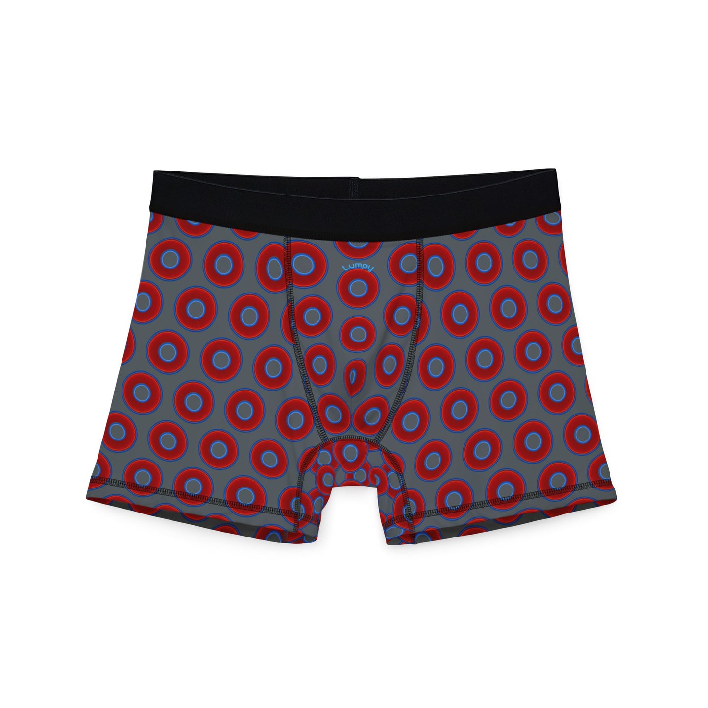 Men's Donut Boxers - red vivid donuts w/dark gray background