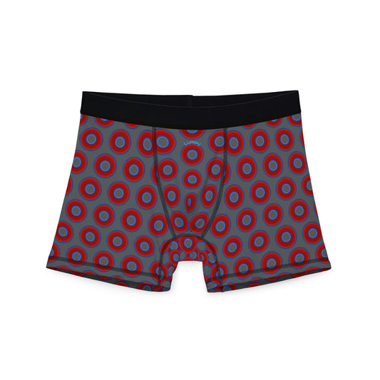 Men's Donut Boxers - red vivid donuts w/dark gray background
