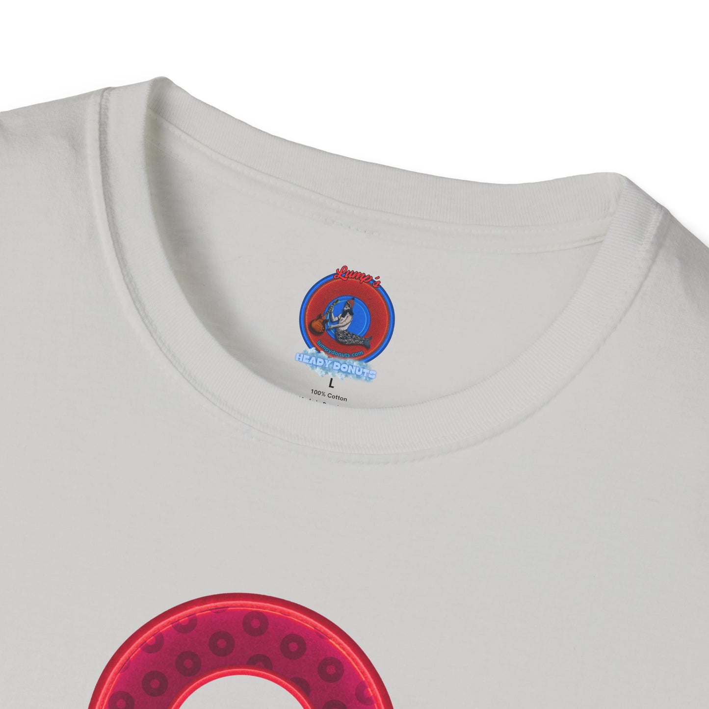 Plain Donuts/Unisex Soft-Style - "Plain Wide Mouthed Paradoxical Donuts" - dark red/bright red donuts