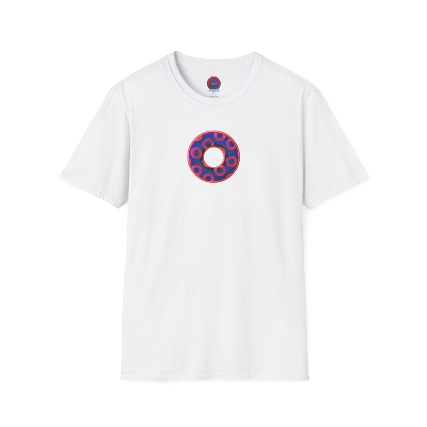 Plain Donuts/Unisex Soft-Style - "Plain Rustic Paradoxical Donuts" - red/dark royal blue donuts