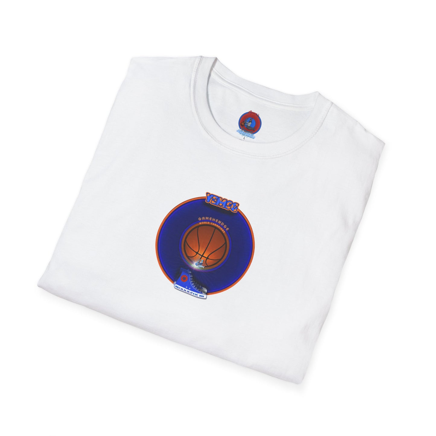 Classic Donut Tee - Unisex Soft-Style - "Diedrich Knickerbocker's Donut" - vivid blue/orange donut - variant 1
